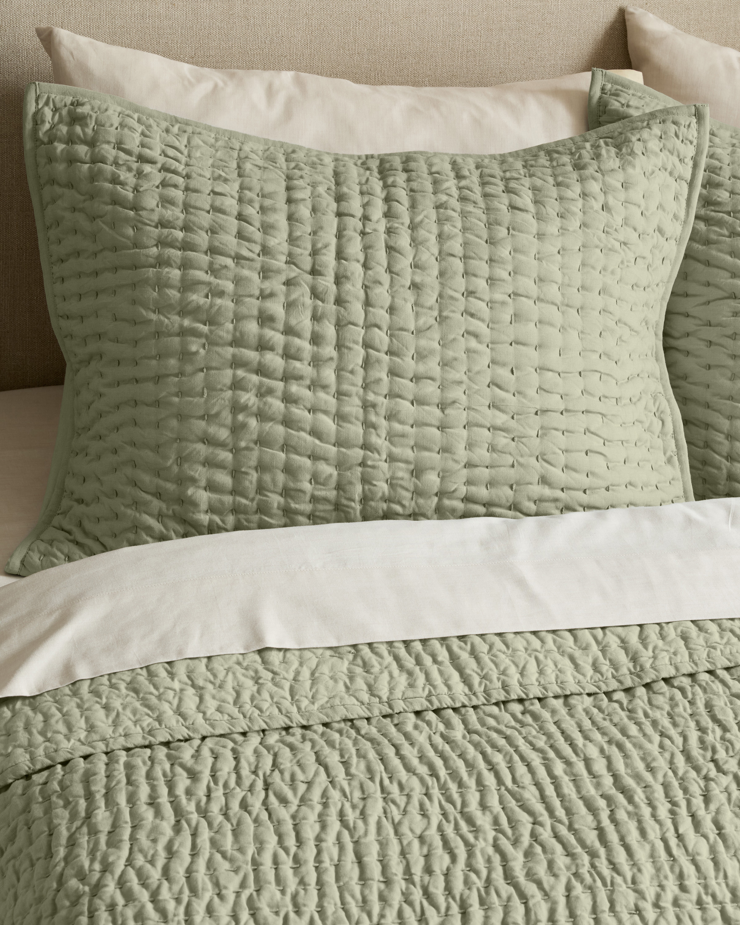 Willowleaf European Linen Cotton Stitch Sham Set