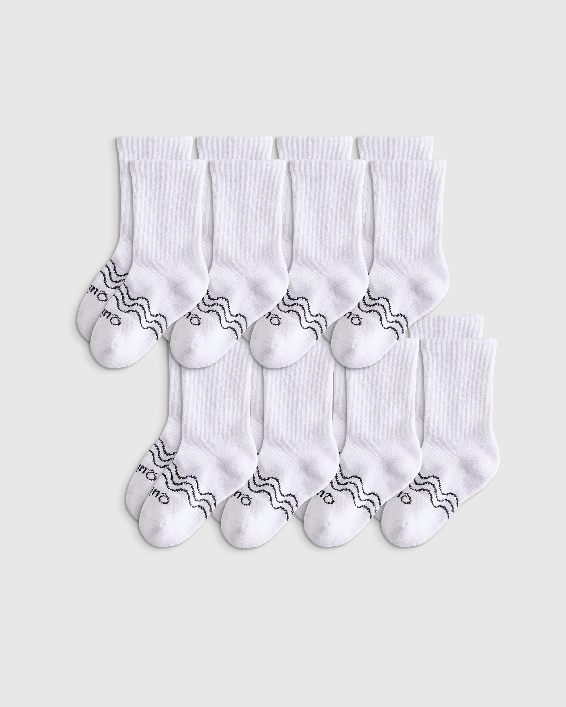 White Organic Cotton Calf Sock 8-pack