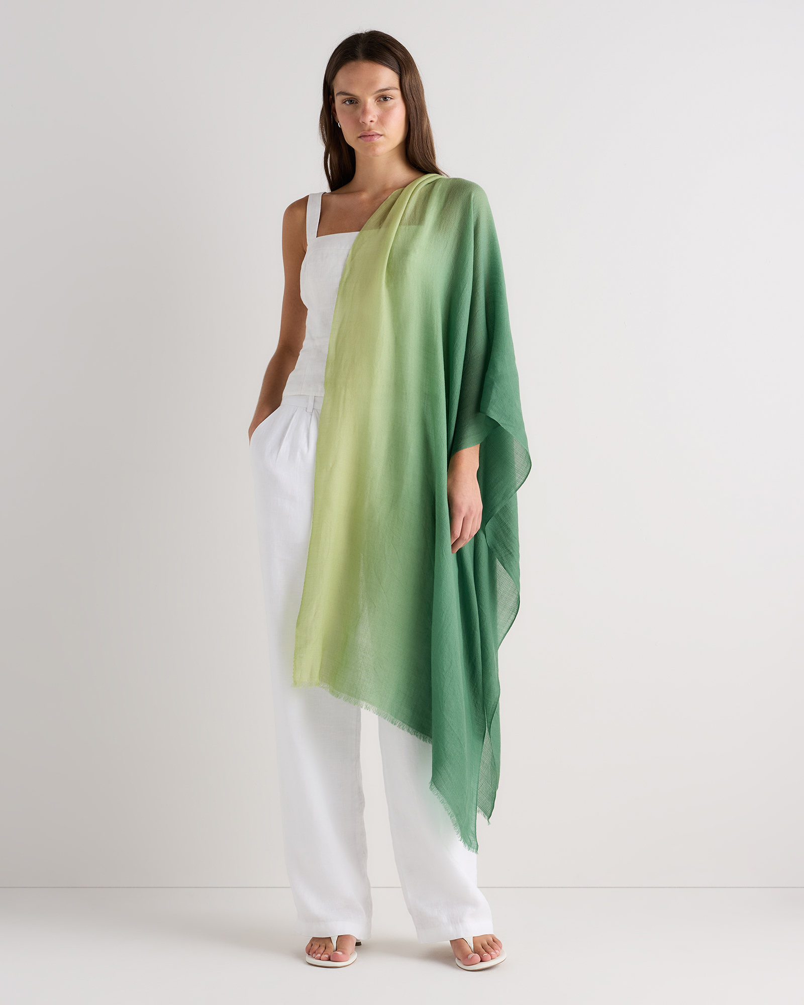 Featherweight Merino Wool Dip-Dye Scarf - thumbnail 7