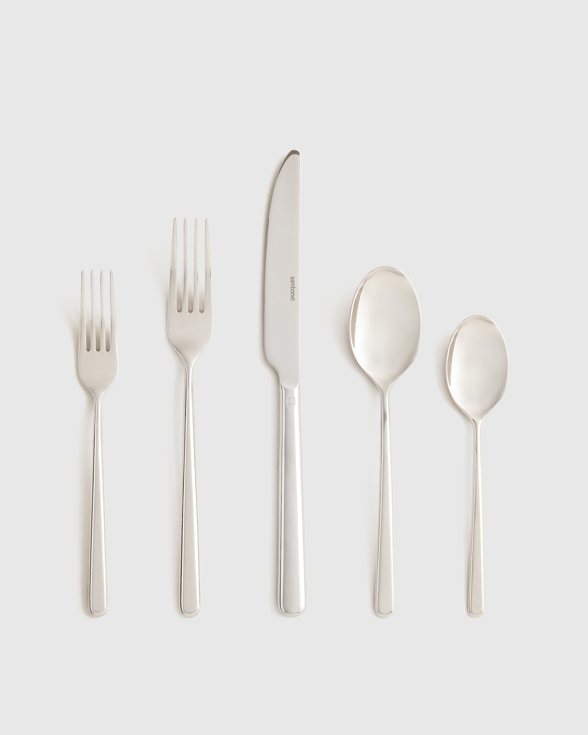 Gia Minimalist 20 Piece Flatware Set - Polished Stainless Steel