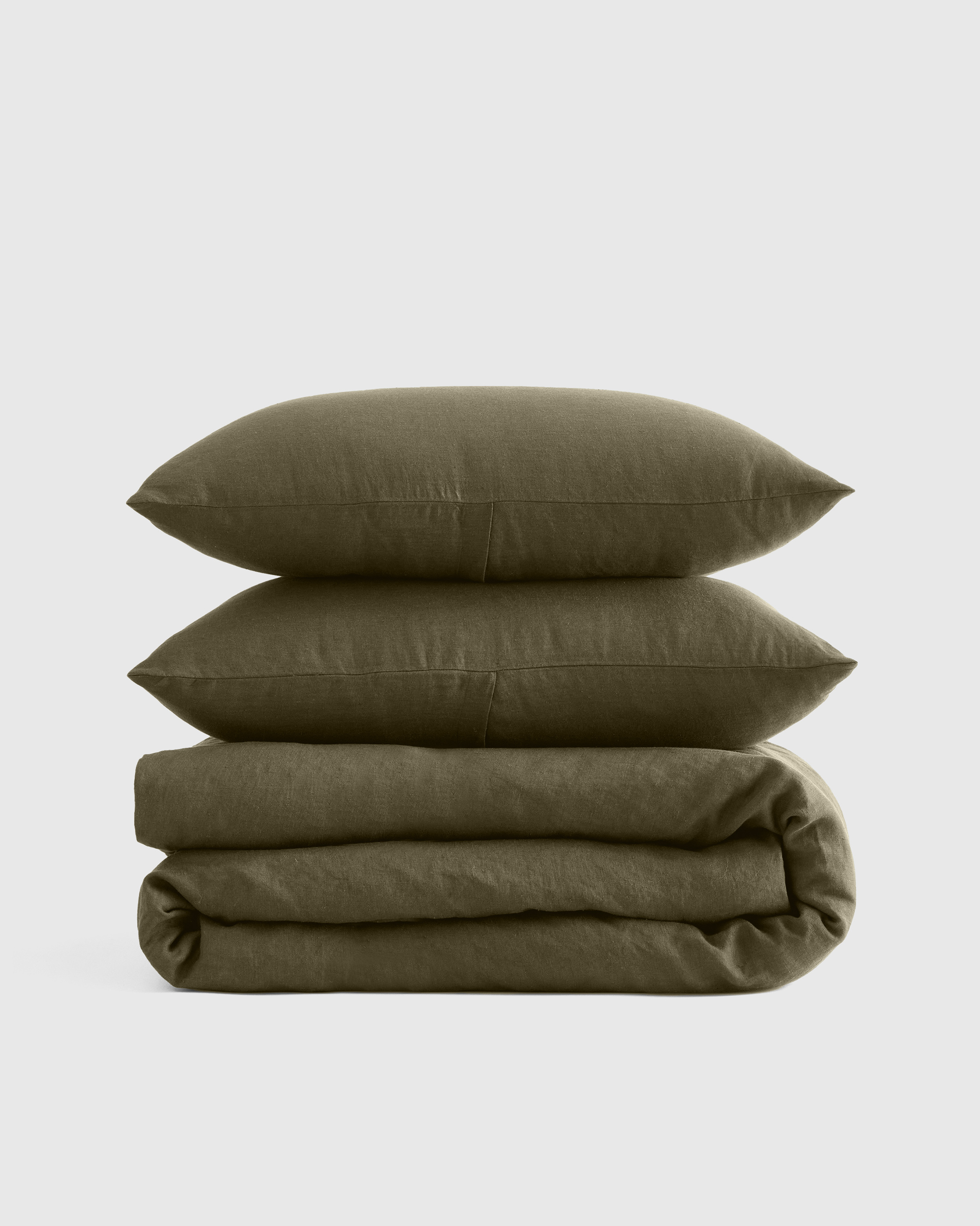 Dusty Olive European Linen Duvet Cover Set