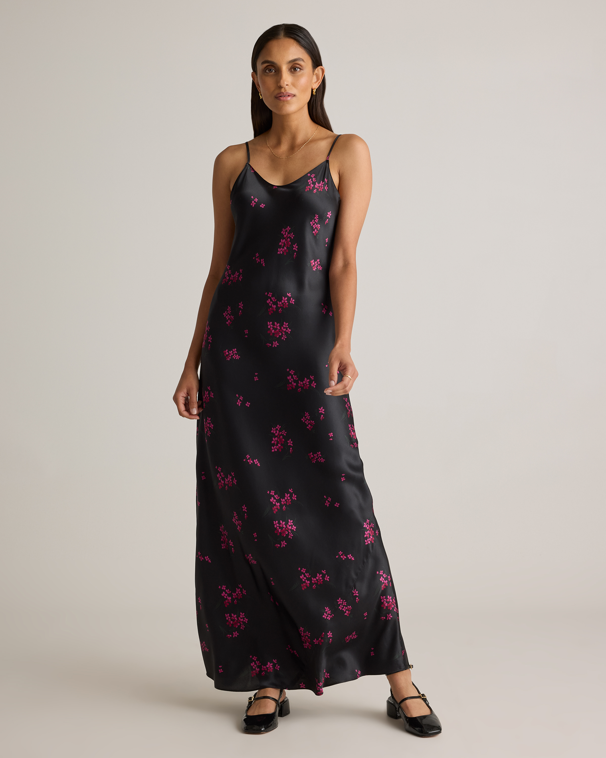 Quince Women's Maxi Slip Dress In Garnet Garden