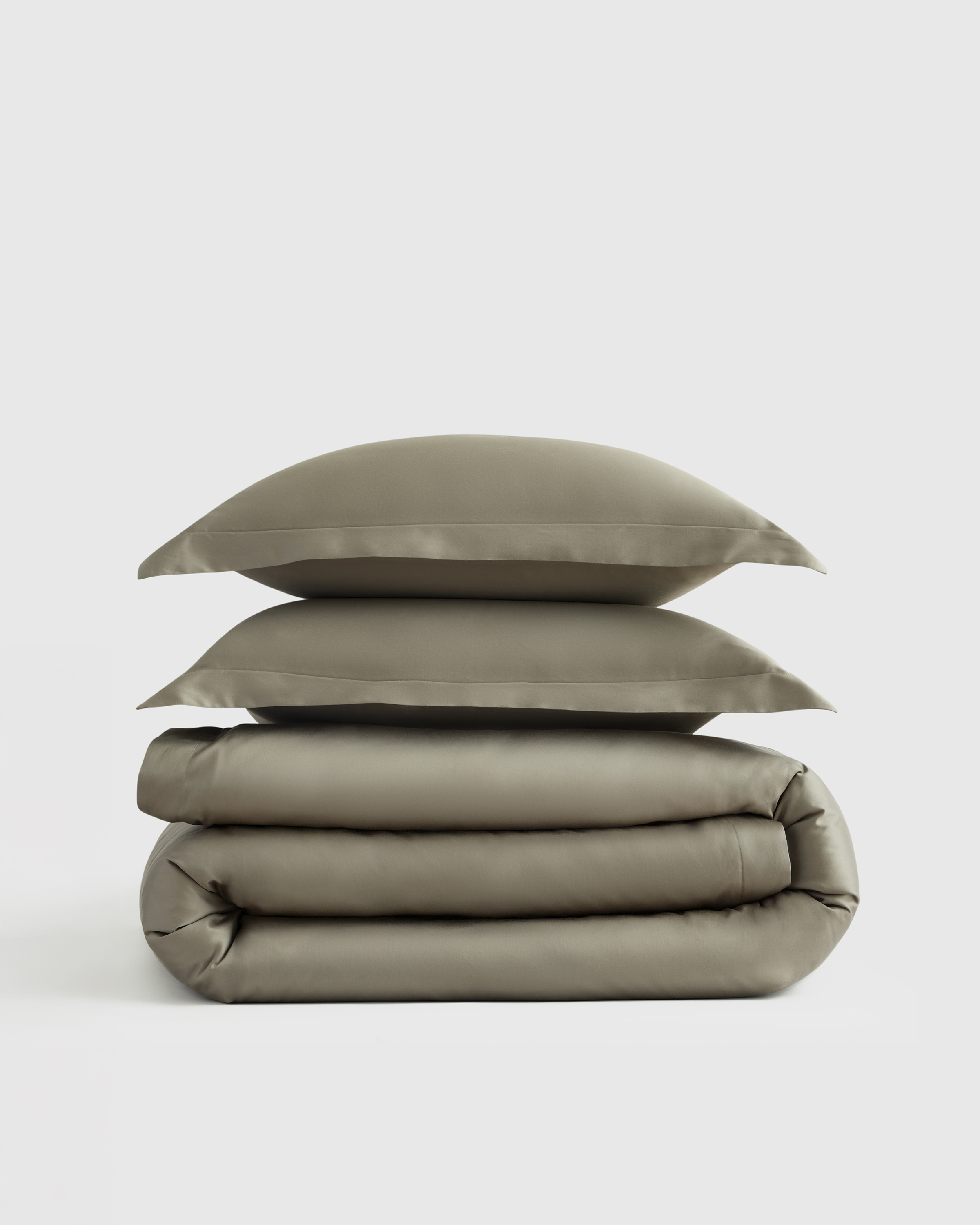 Signature Giza Cotton Sateen Duvet Cover Set, Full/Queen, Dried Sage