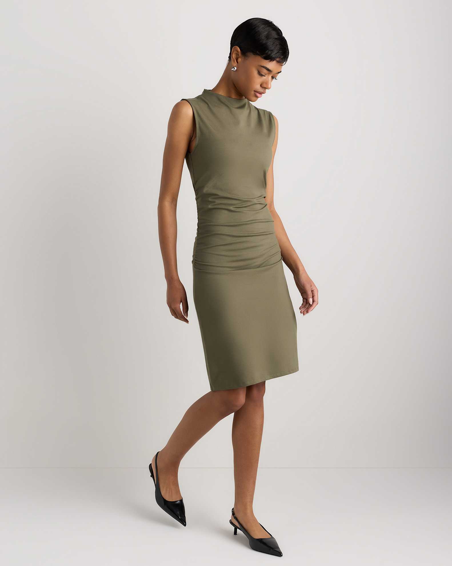 mock neck mini dress The Margot Lace Black / L 96% Polyester White Chiffon Sleeveless Mock Neck