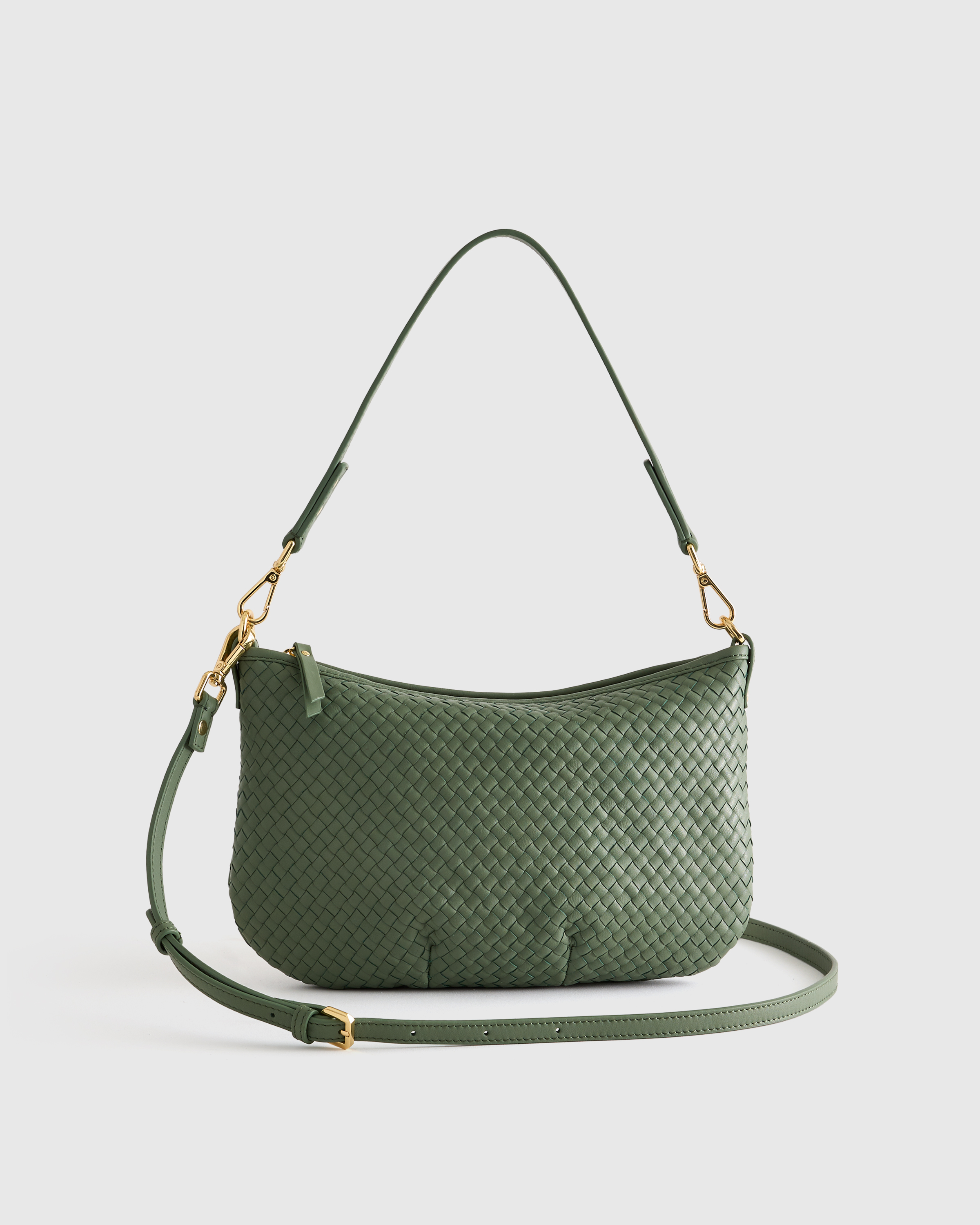 Sage Italian Handwoven Leather Mini Shoulder Bag