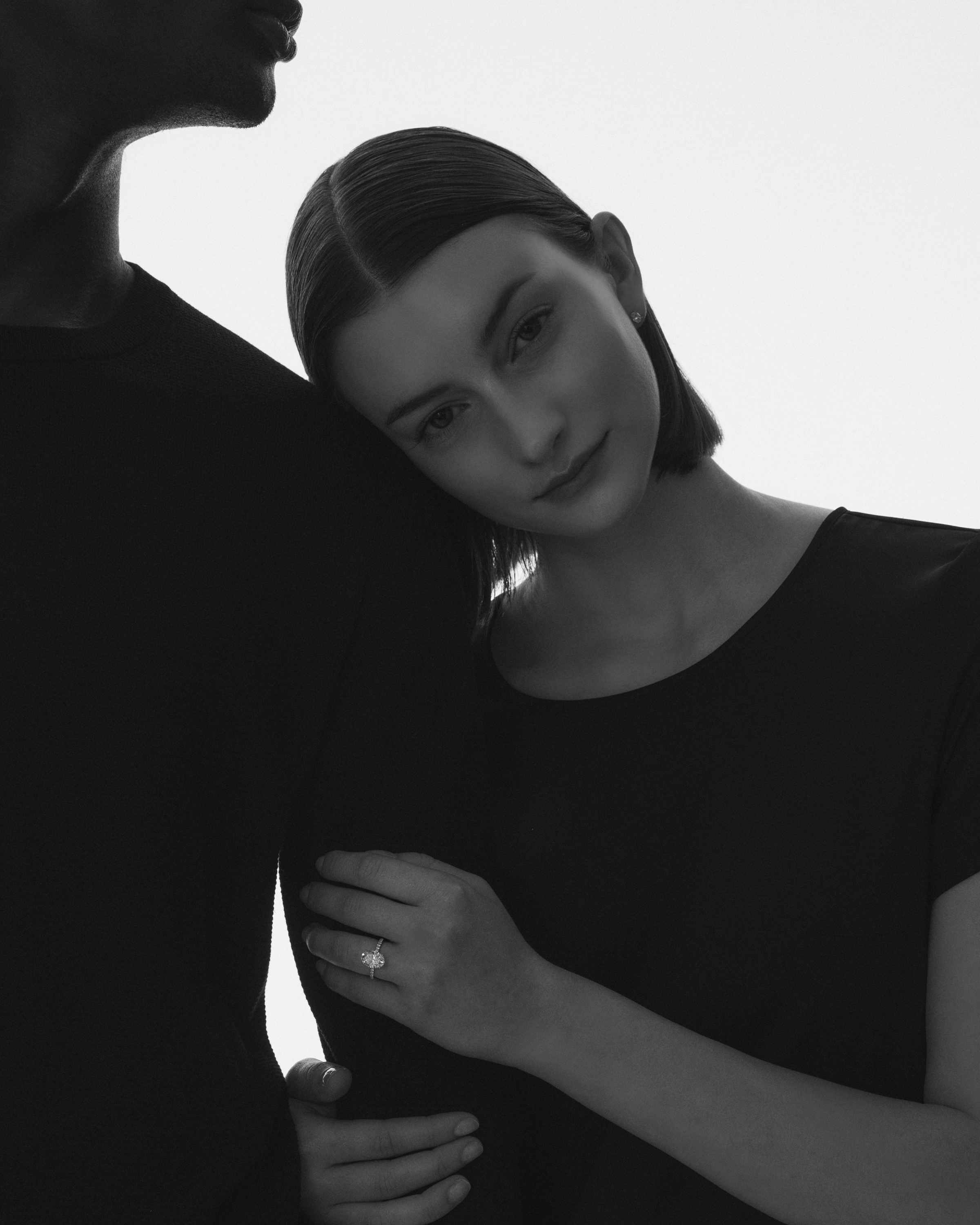 Lab Grown Diamond Round Petite Pave Engagement Ring