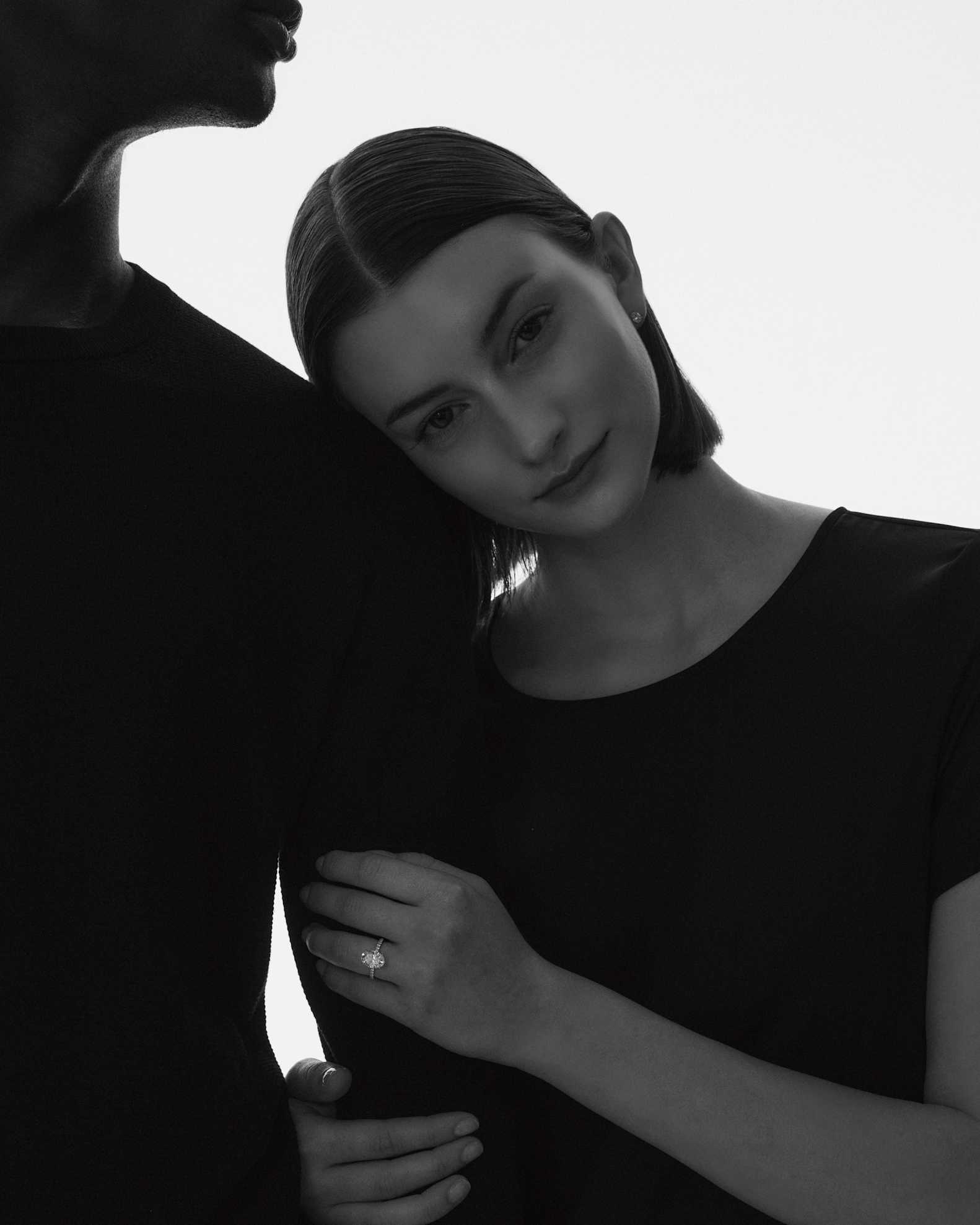 Lab Grown Diamond Round Petite Pave Engagement Ring