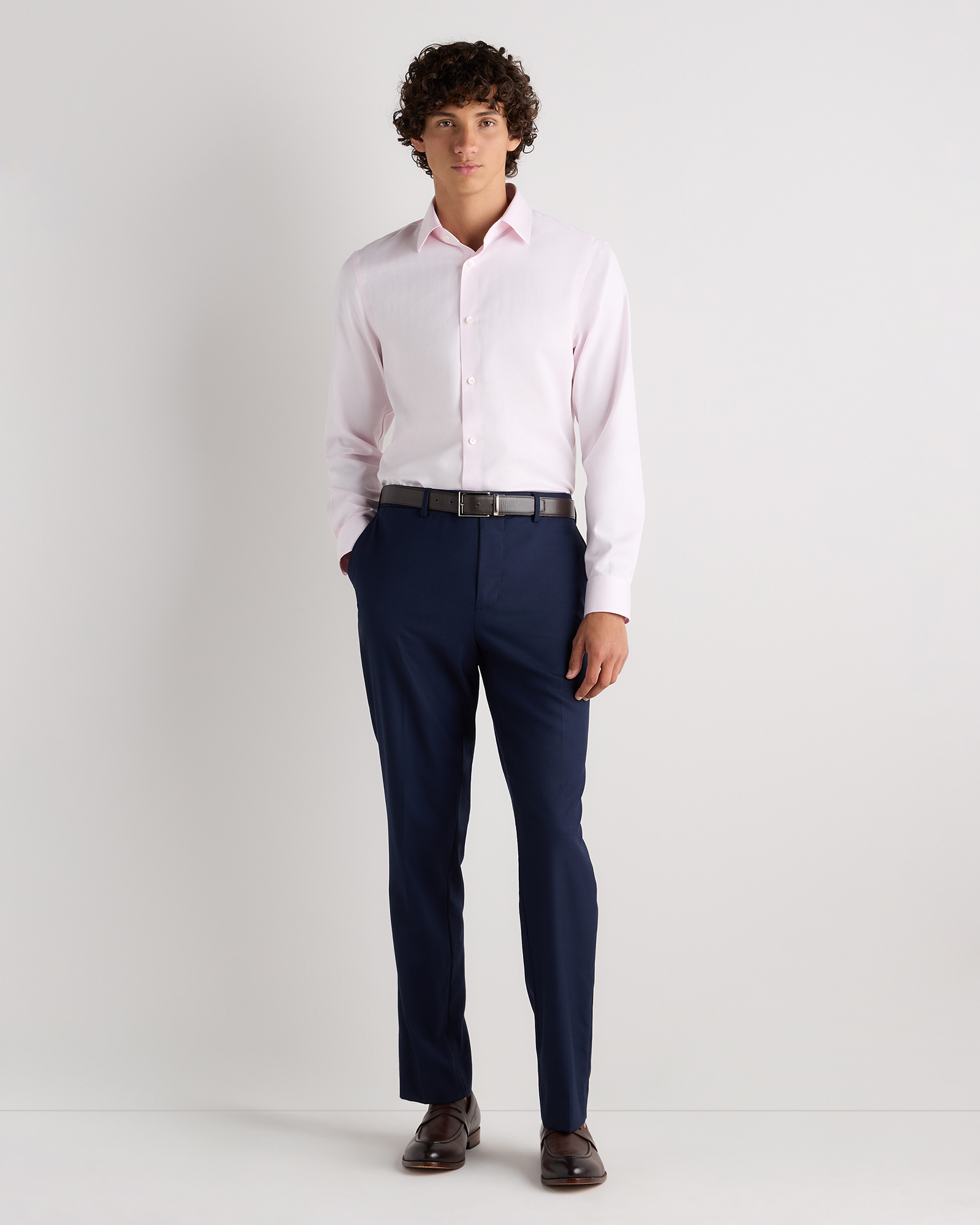 pink dress shirt grey pants With Blue Navy Suit With Blue Blazer Pink Shirt Pants Navy owned mill Grandi The Crescent Grey Pants |