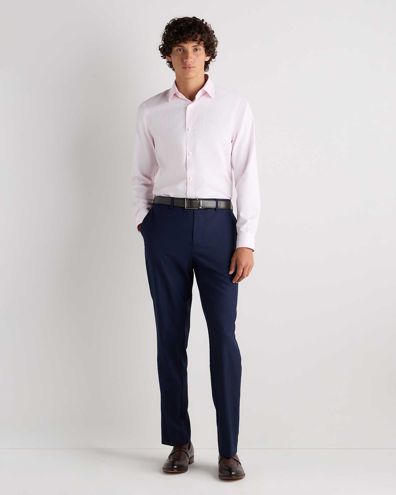 pink dress shirt grey pants With Blue Navy Suit With Blue Blazer Pink Shirt Pants Navy owned mill Grandi The Crescent Grey Pants |