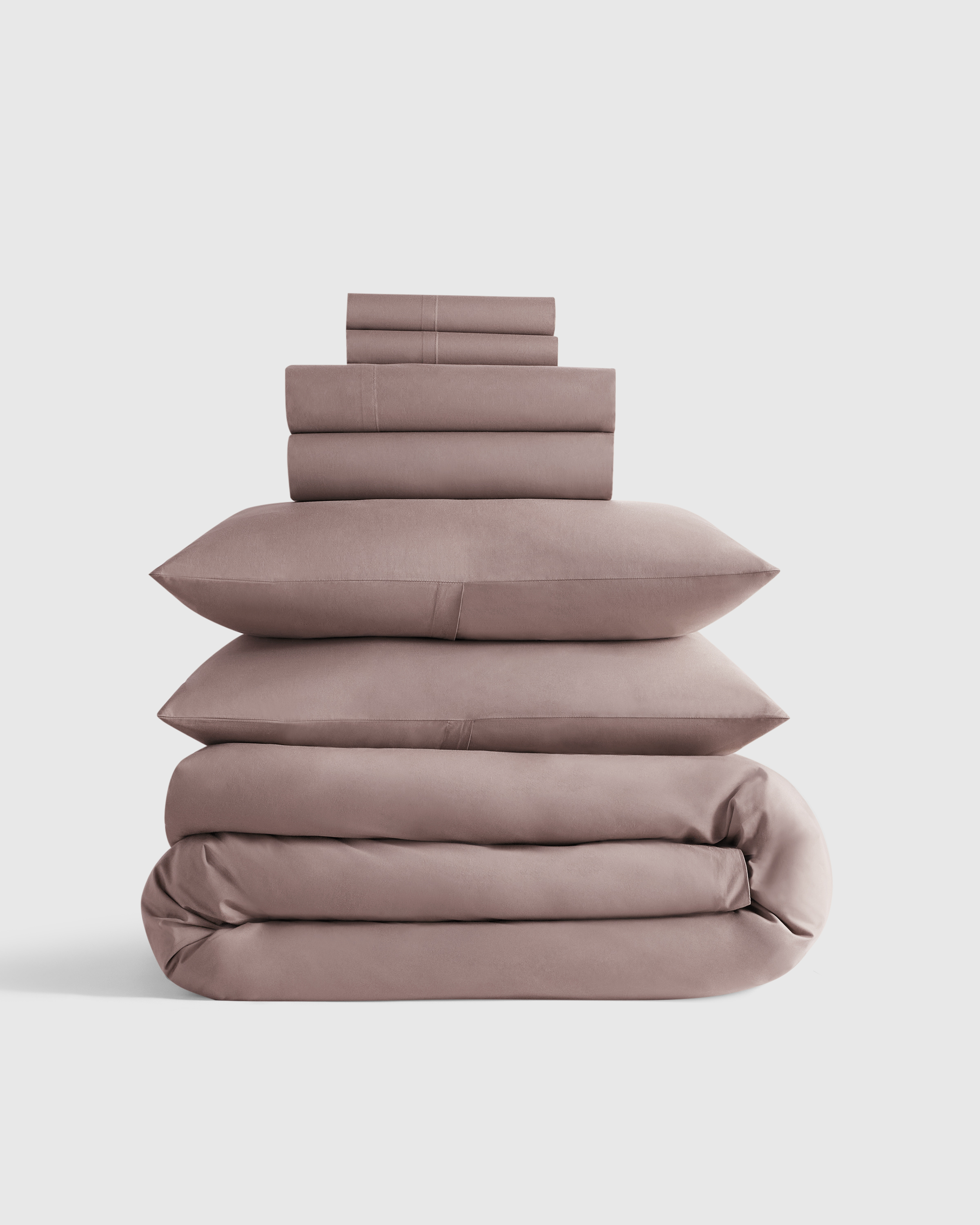 organic crisp percale deluxe bedding bundle, twin, fig