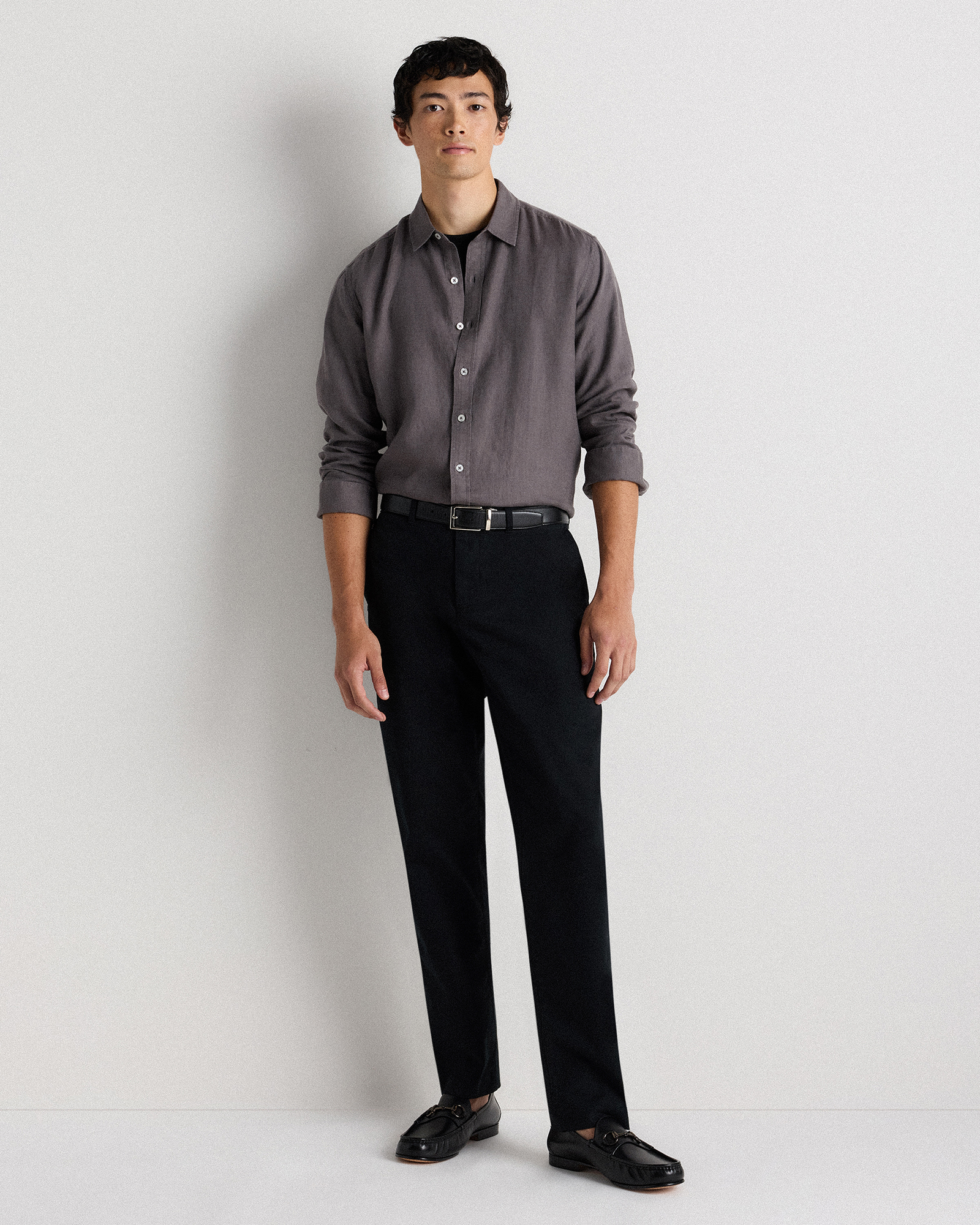 Calfskin Leather Horsebit Loafer in Black