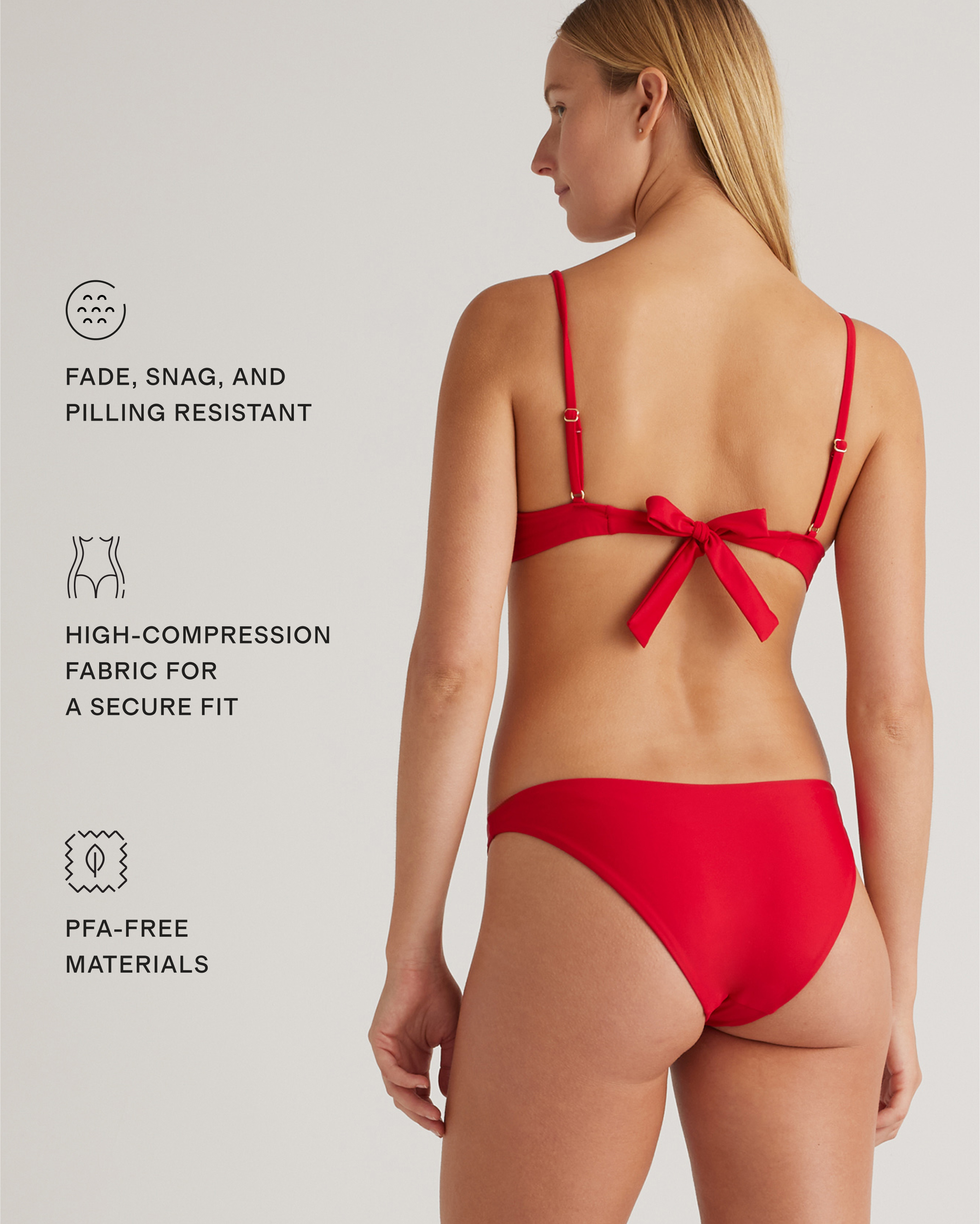 Italian Scoop Neck Bikini Top in Cherry