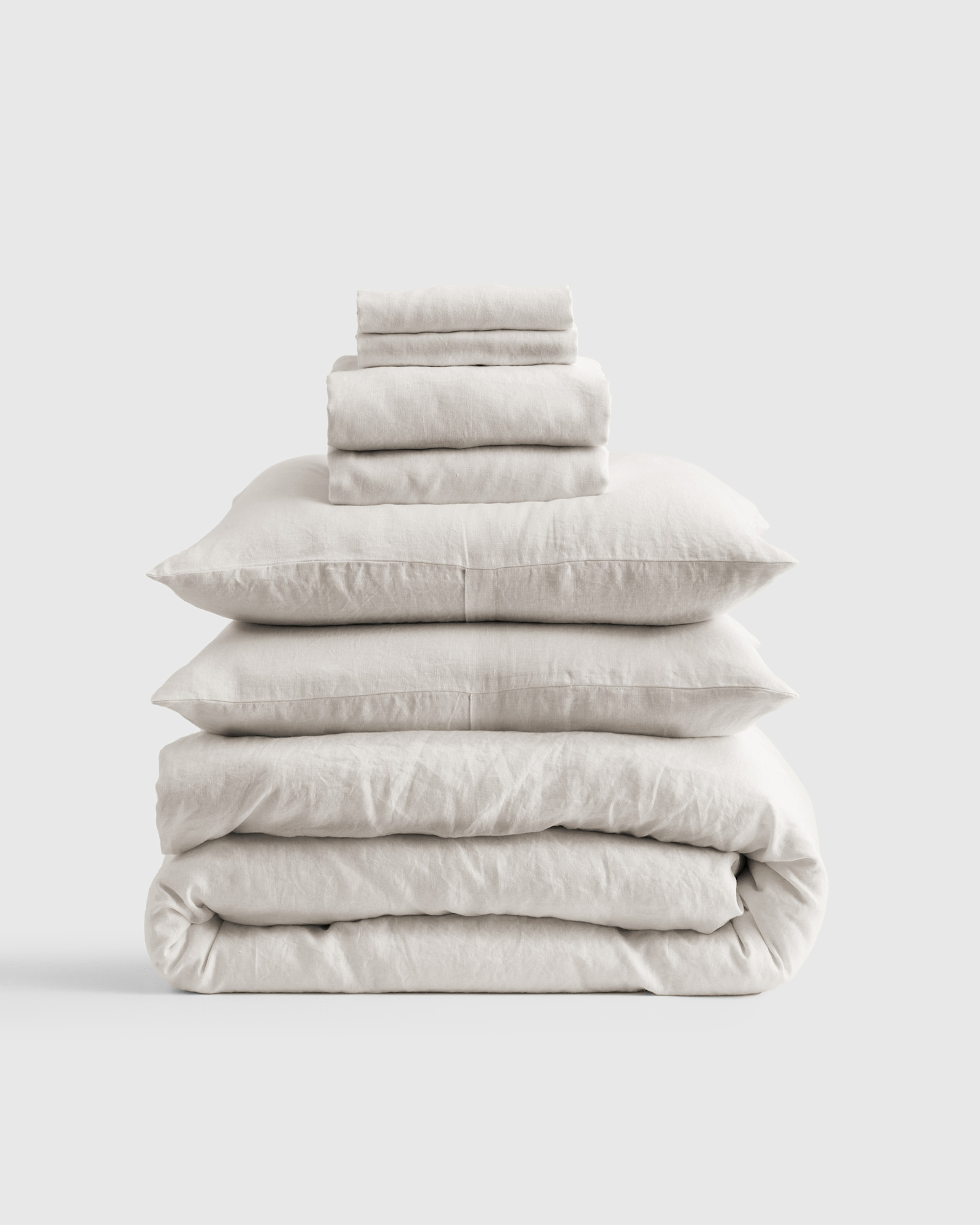 European Linen Deluxe Bedding Bundle - Queen, Sand