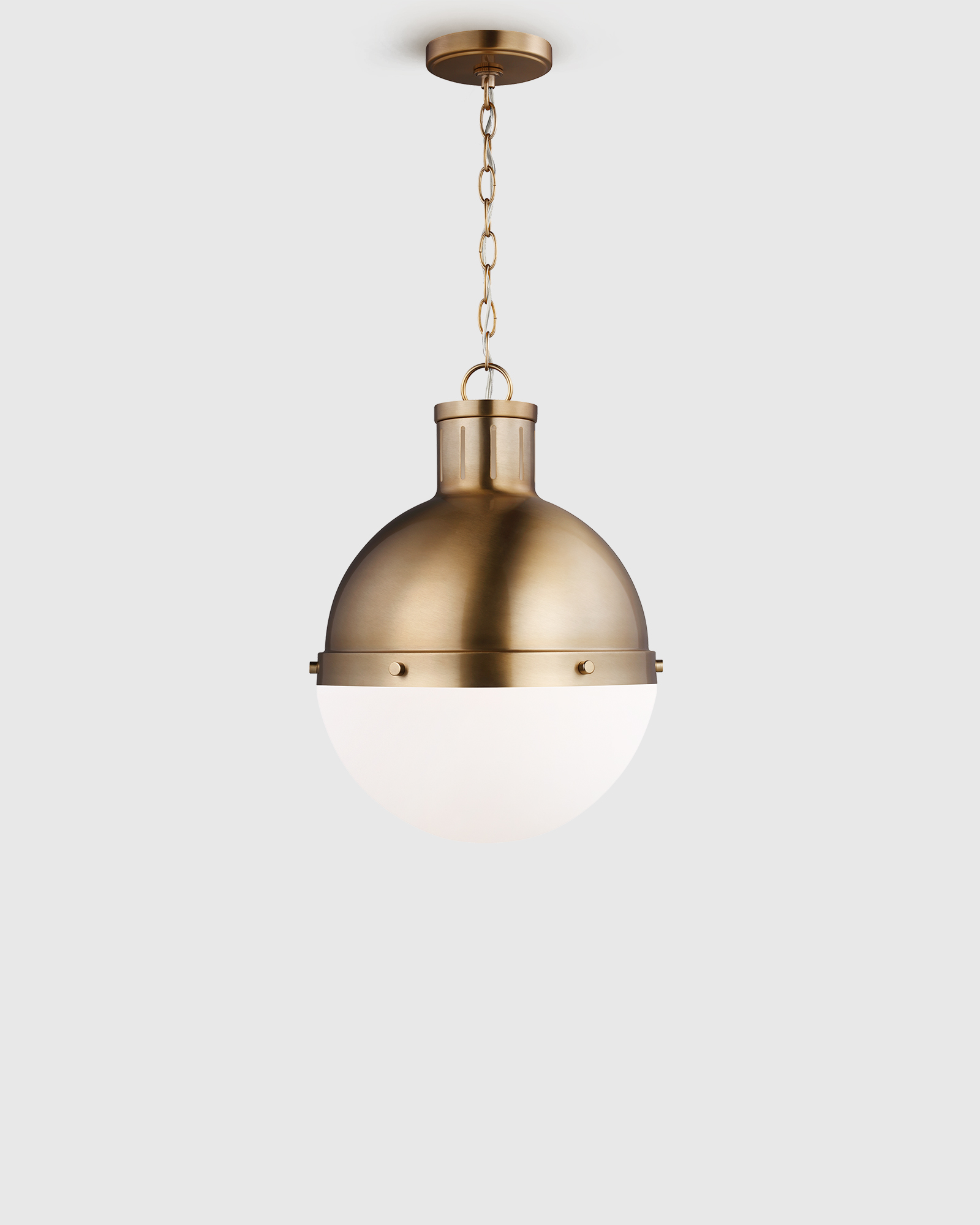 Brass Industrial Shaded Globe Pendant