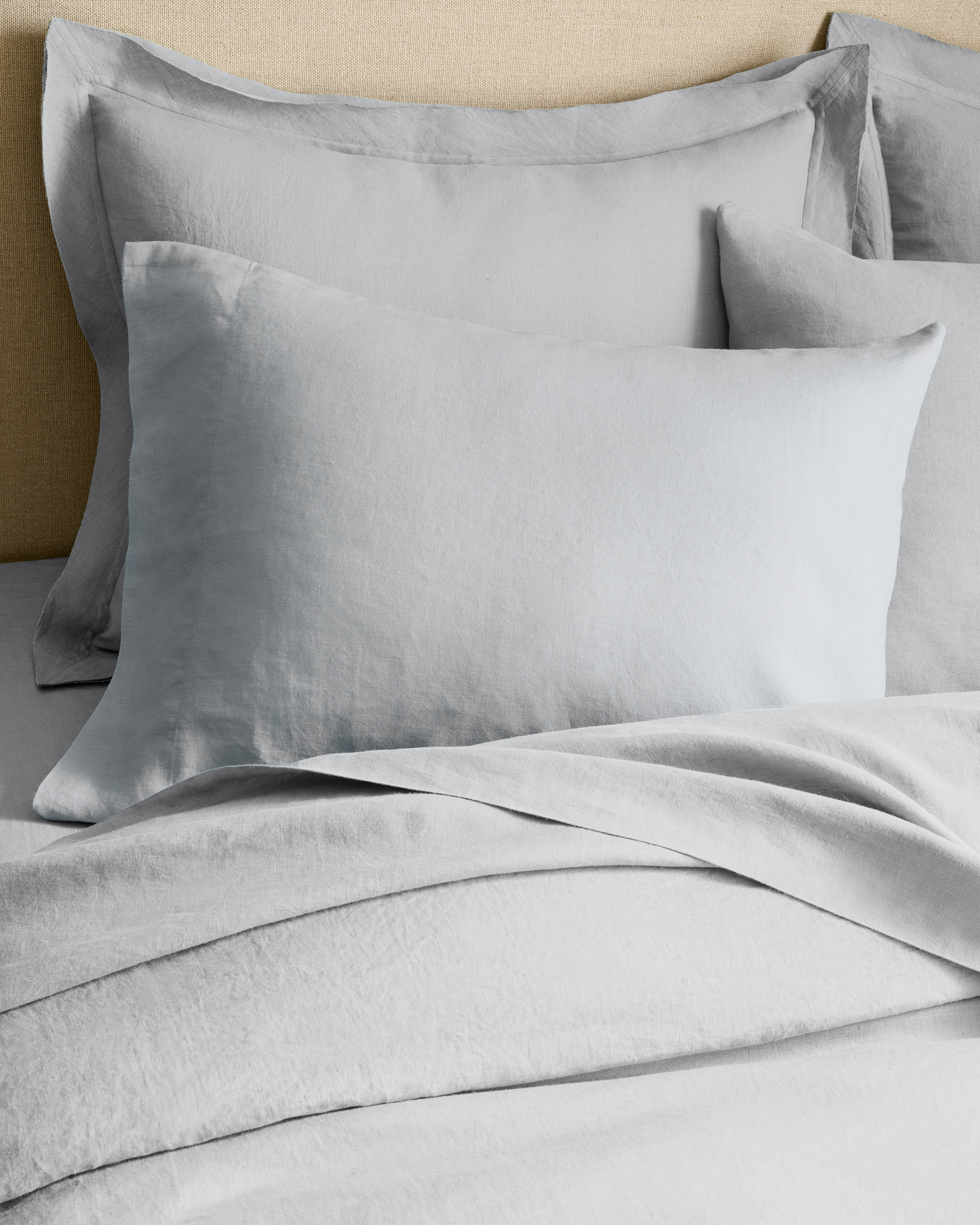 Mist European Linen Double Flange Sham Set