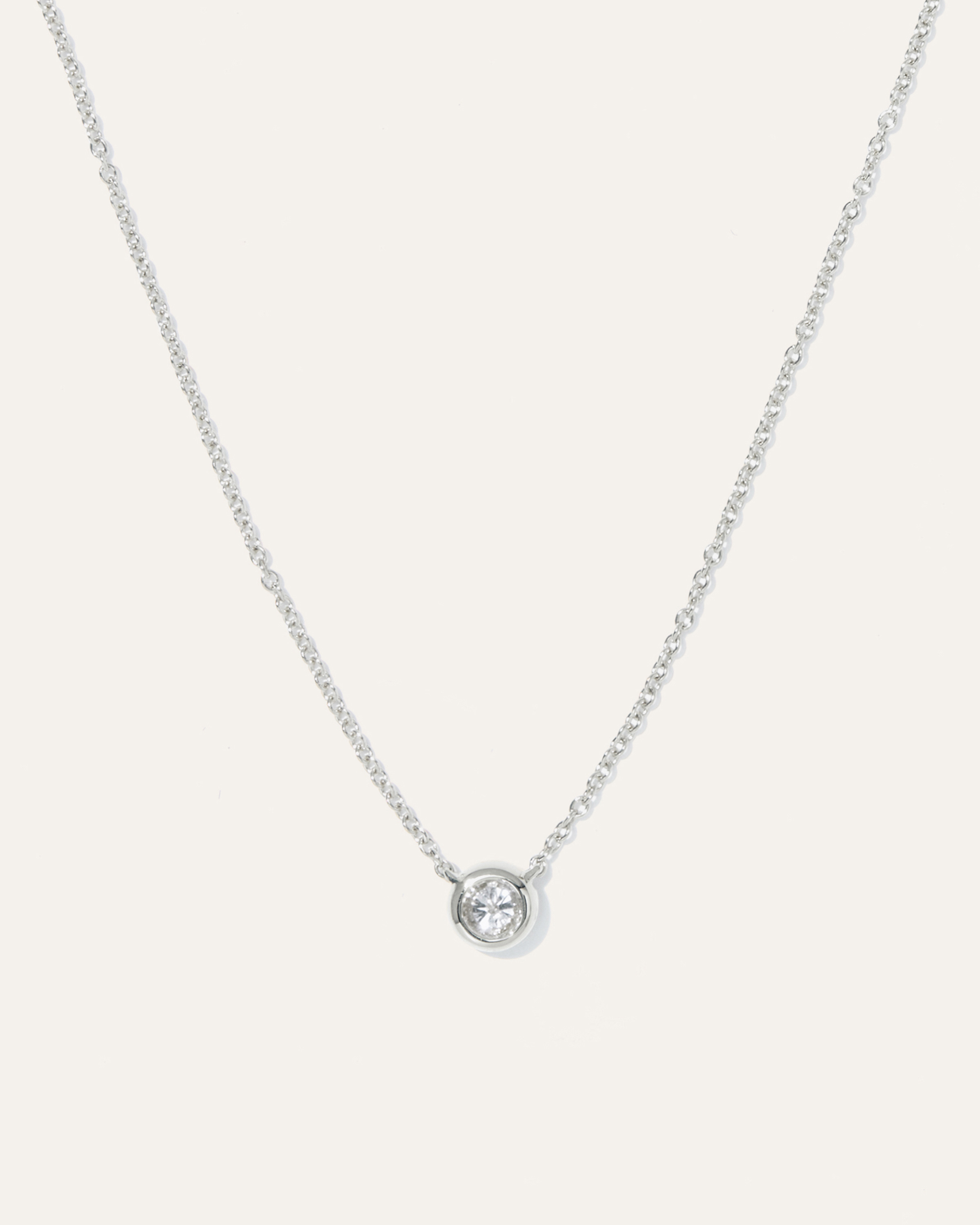 White Gold 14K Gold Diamond Bezel Necklace