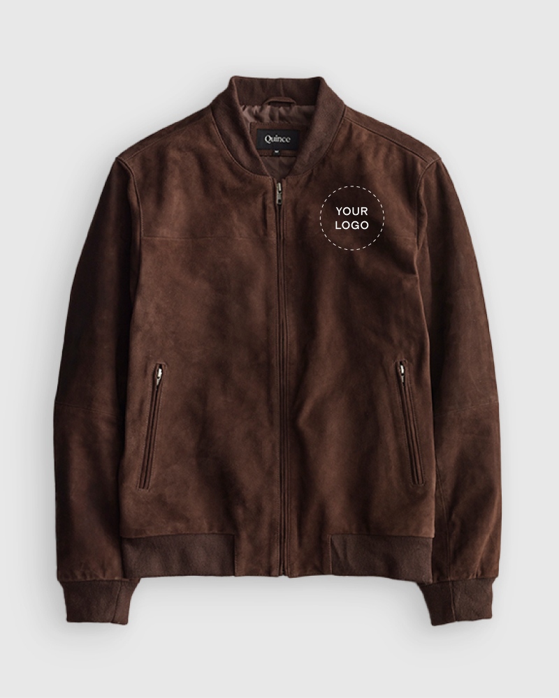 Espresso 100% Suede Bomber Jacket