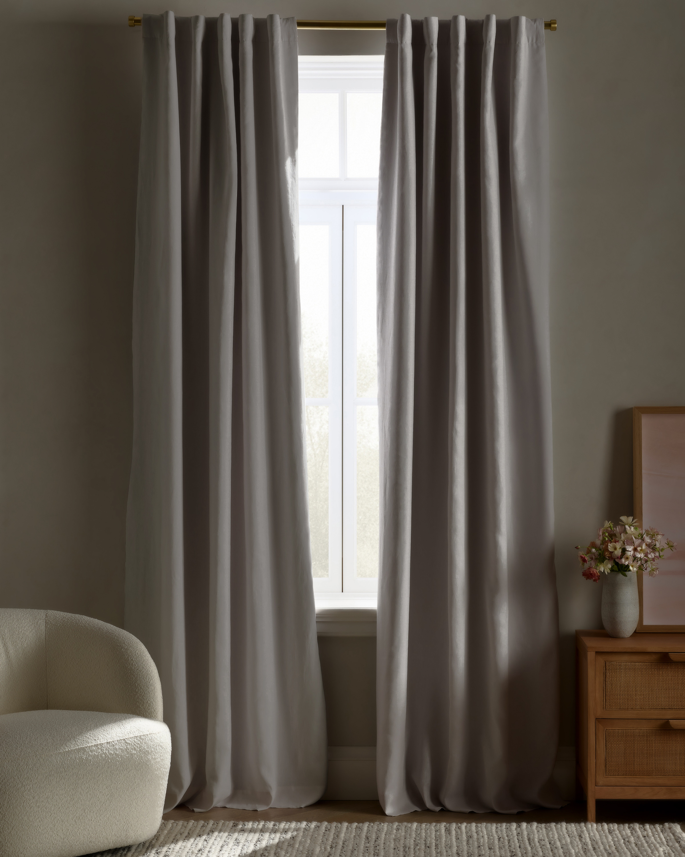 Cloud European Linen True Blackout Curtain