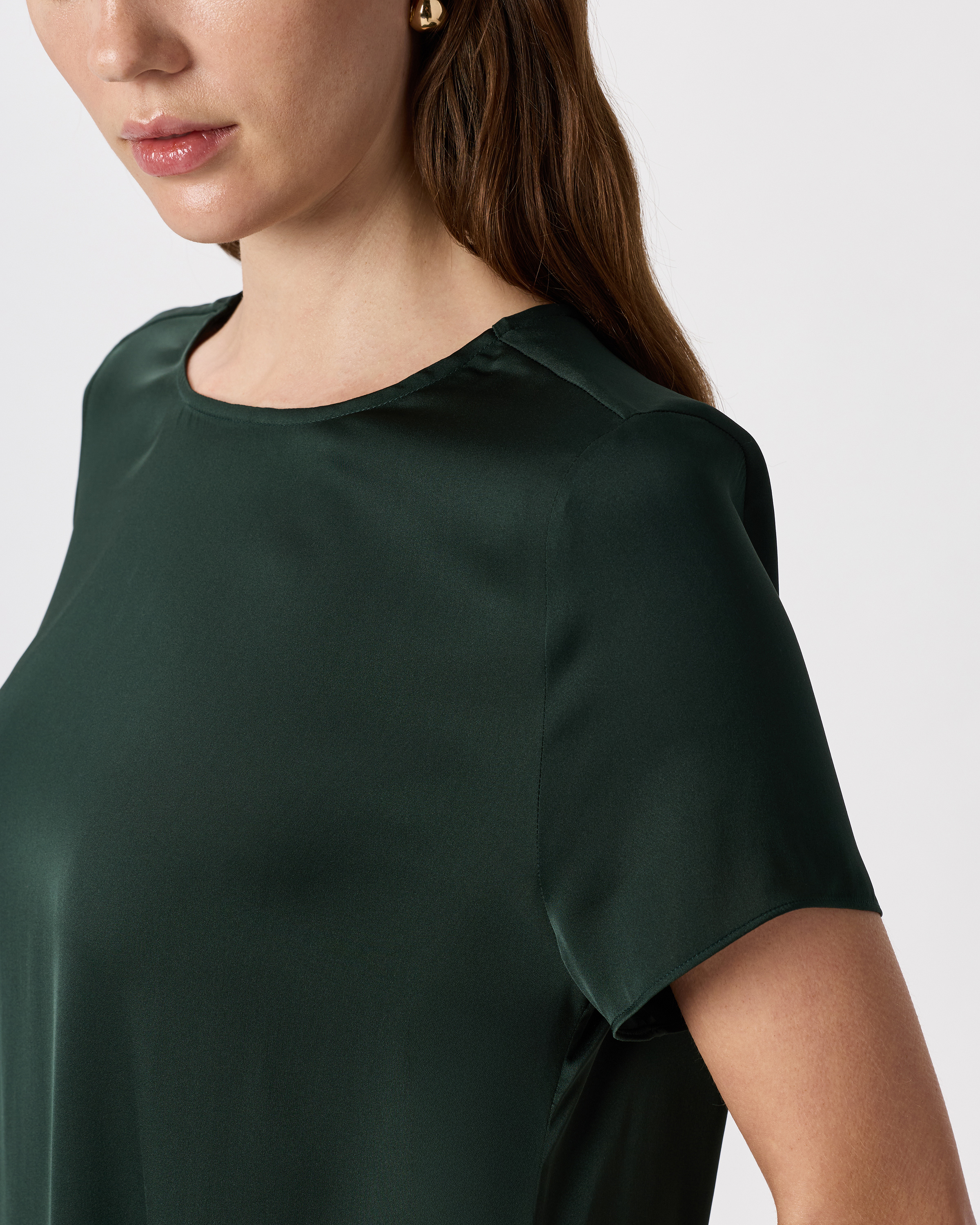 slim fit dress slacks Forest Green One Shoulder Satin Maxi Dress with Cutout – Skirt & Stiletto main image 1