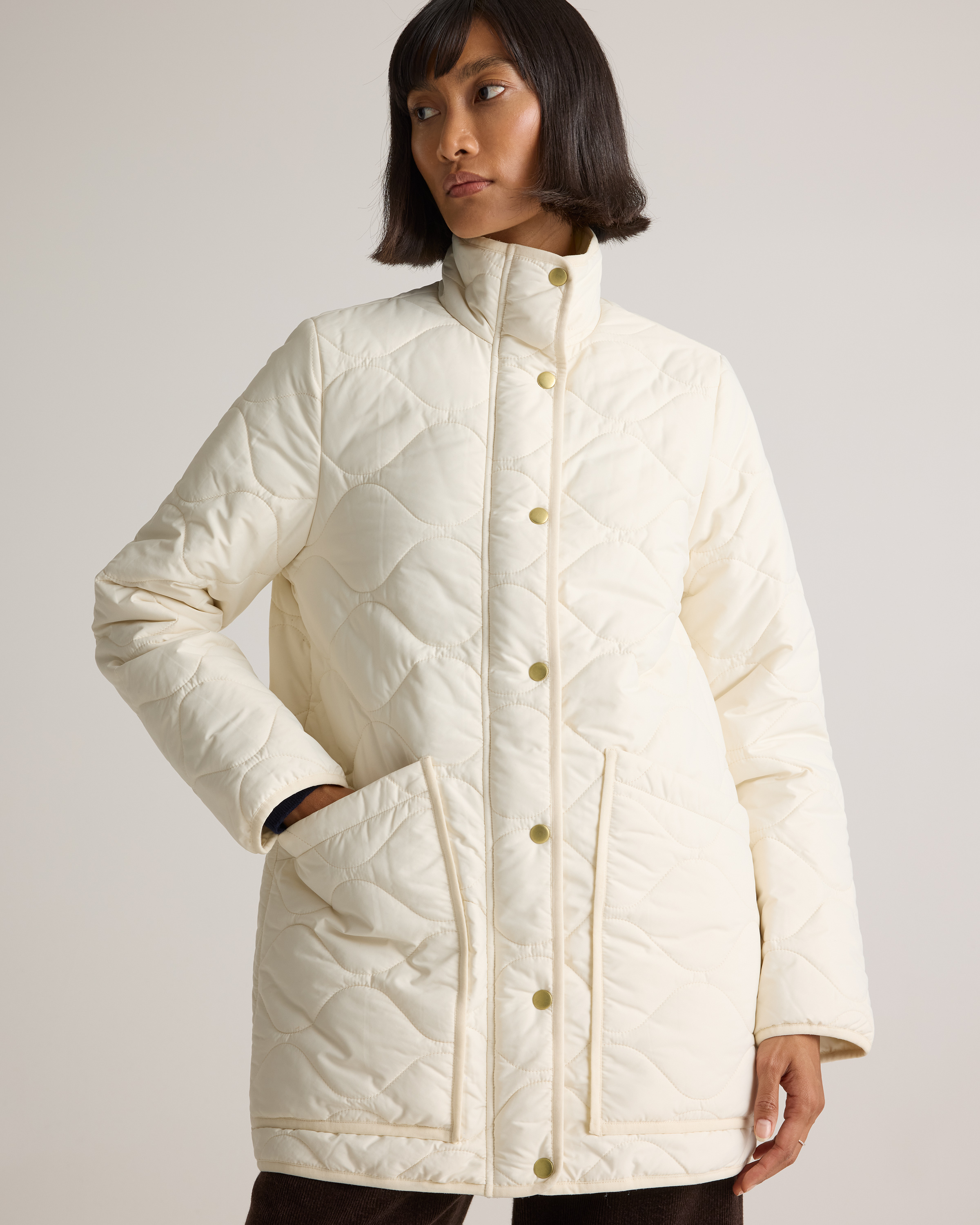 White Puffer Woman Within Puffer Coat Women's Short Relaxed Puffer