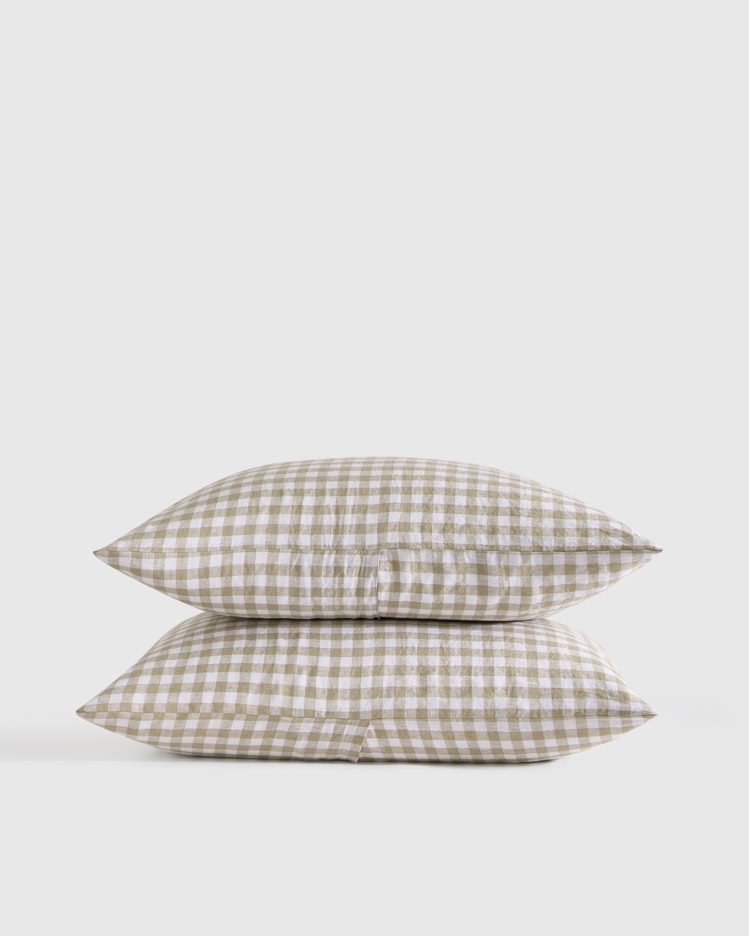Willowleaf Gingham European Linen Sham Set