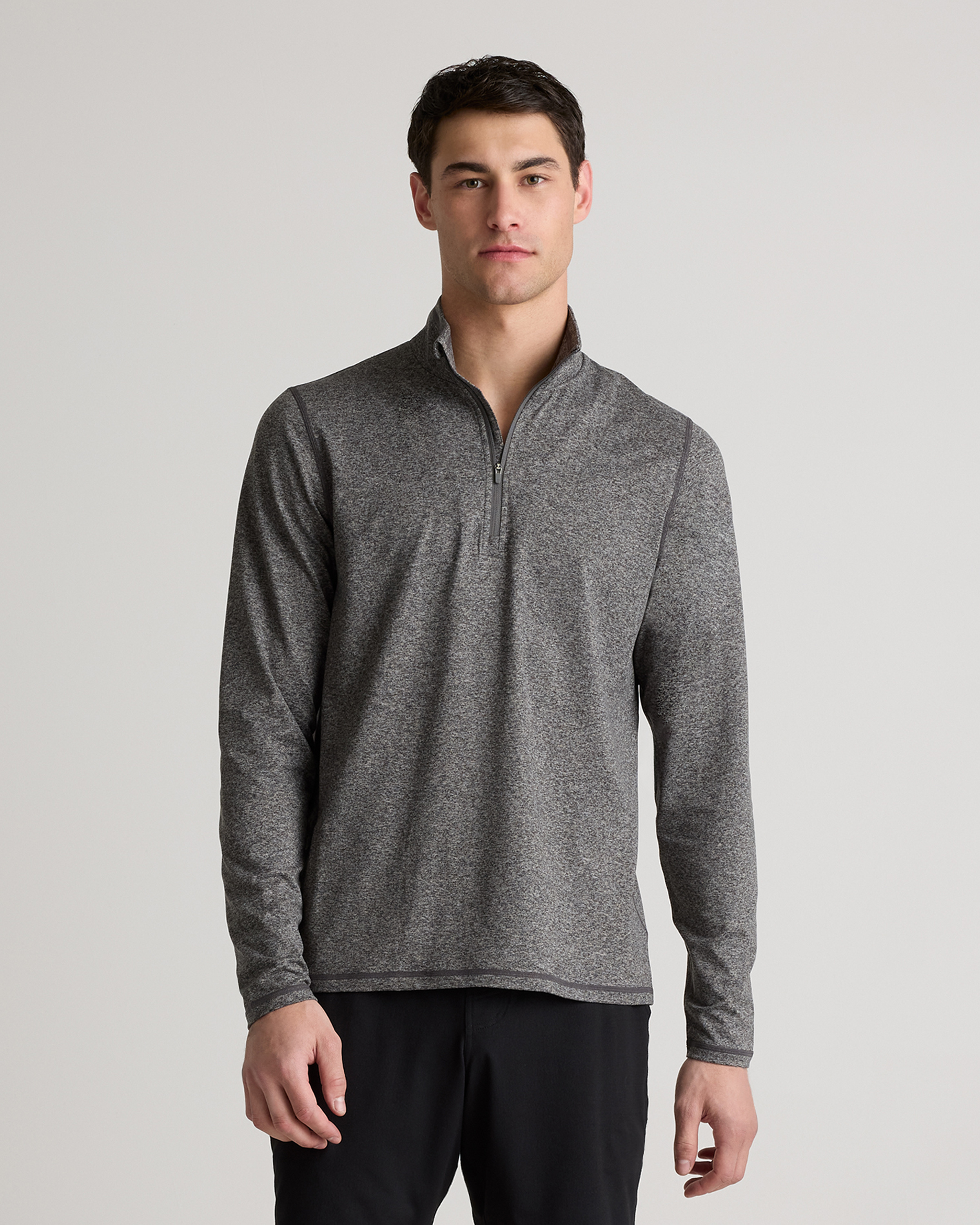 Heather Grey Flowknit Performance Half-Zip