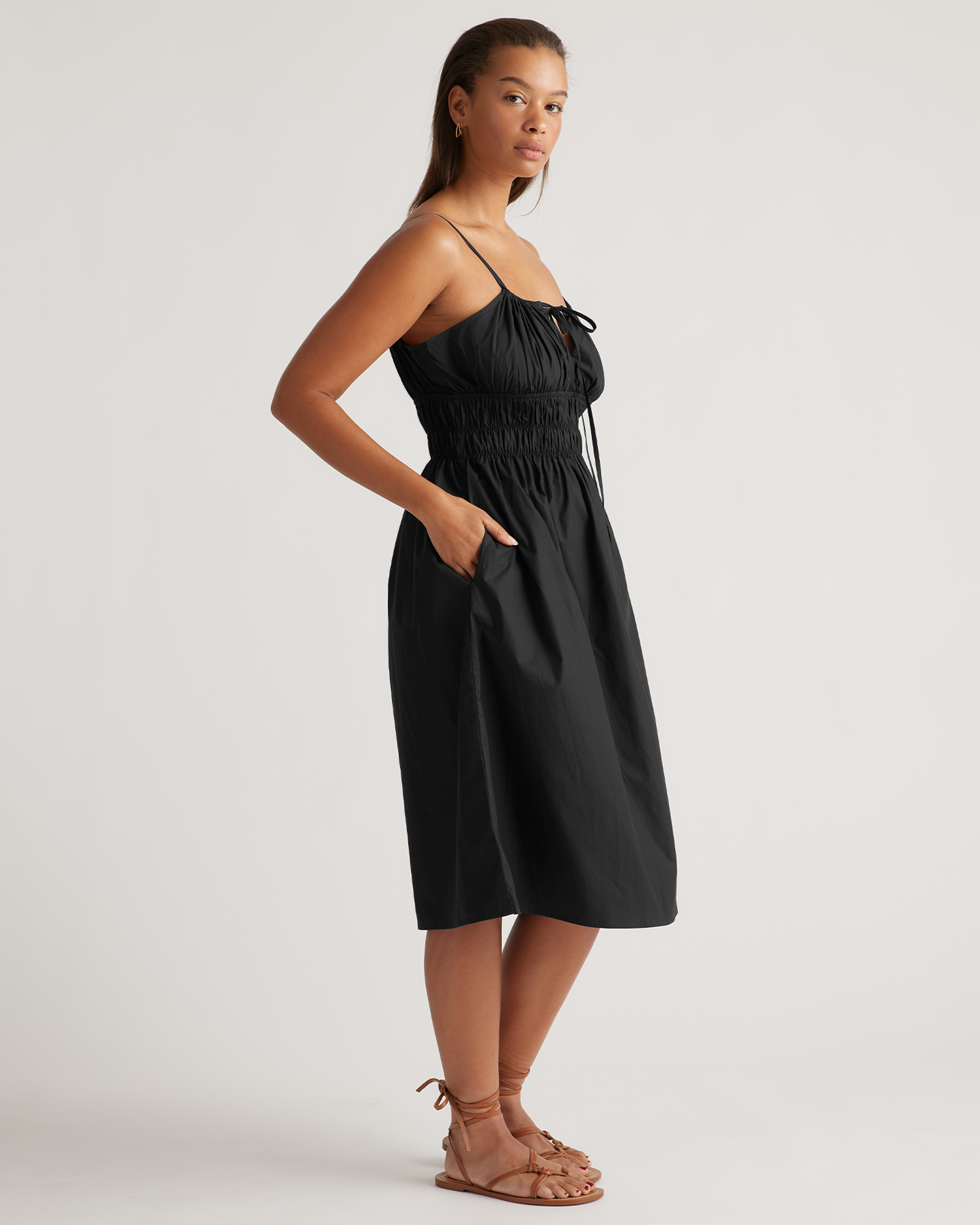 100% Organic Cotton Keyhole Midi Dress