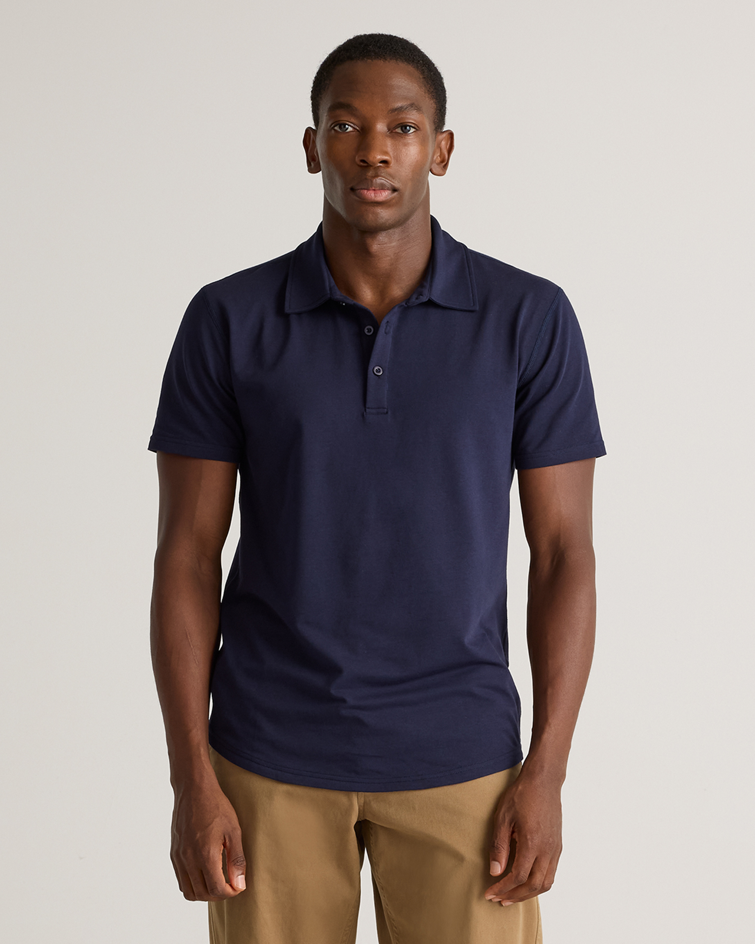 Quince Men's Flex Curve Polo In Deep Navy