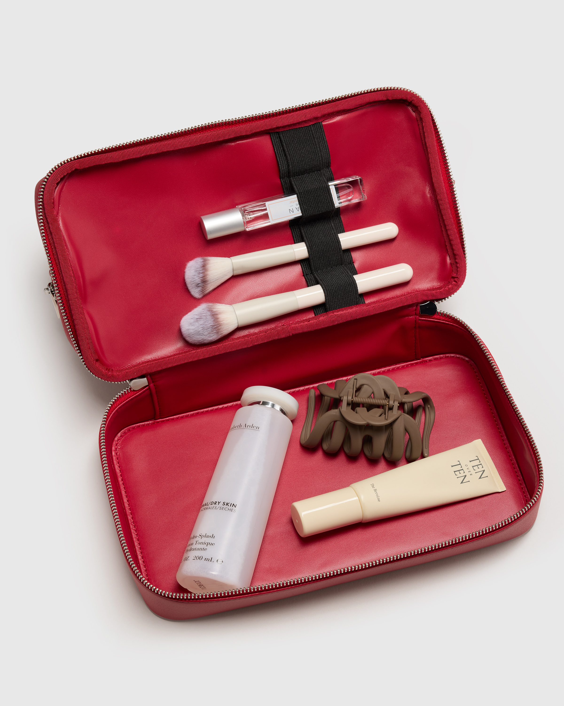 Italian Leather Dual Compartment Toiletry Bag - thumbnail 9