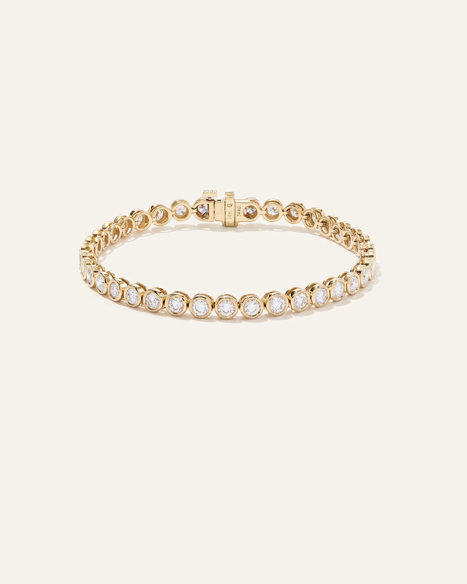 14K Gold Lab Grown Diamond Bezel Set Tennis Bracelet