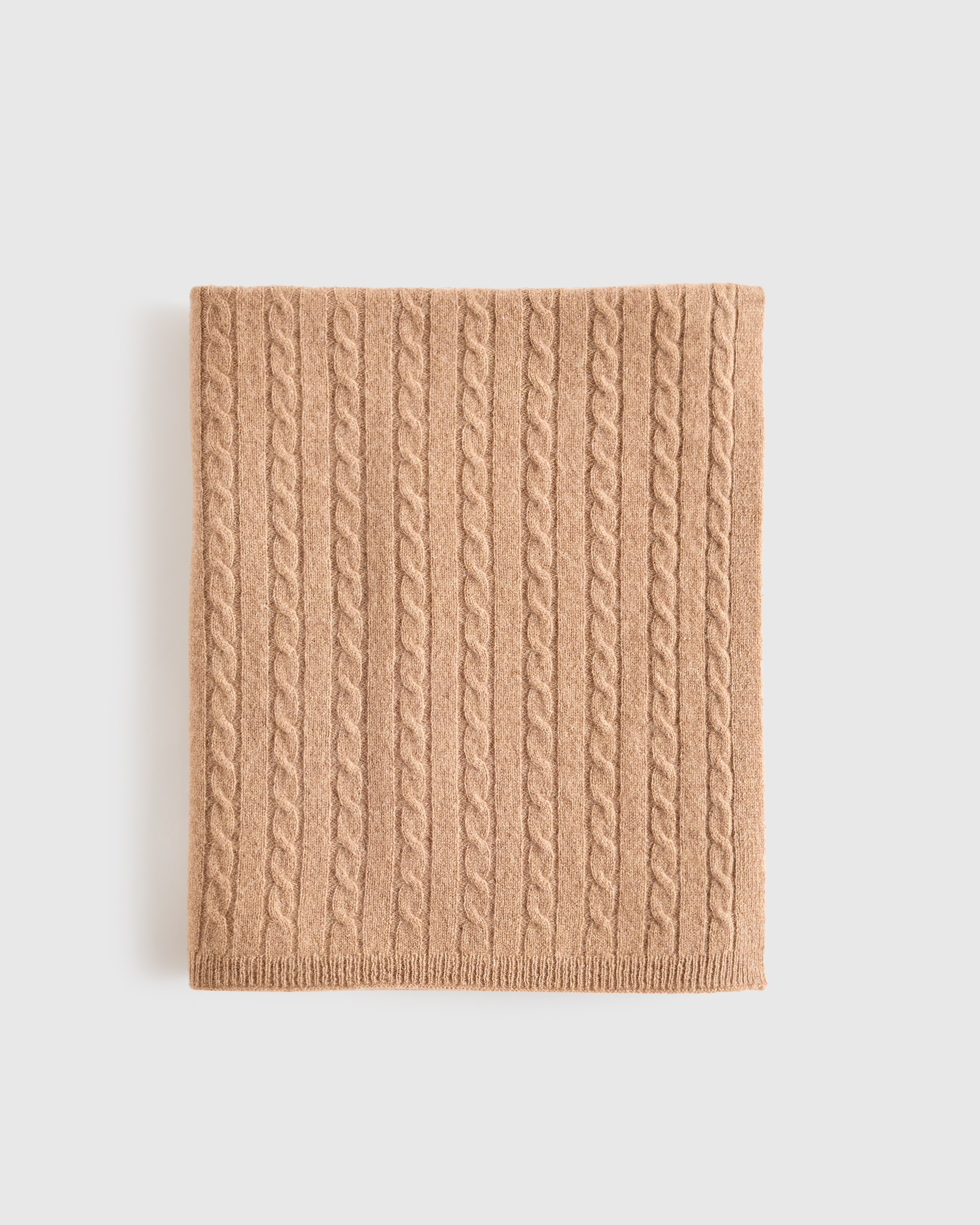 Teak Mongolian Cashmere Cable Knit Baby Blanket