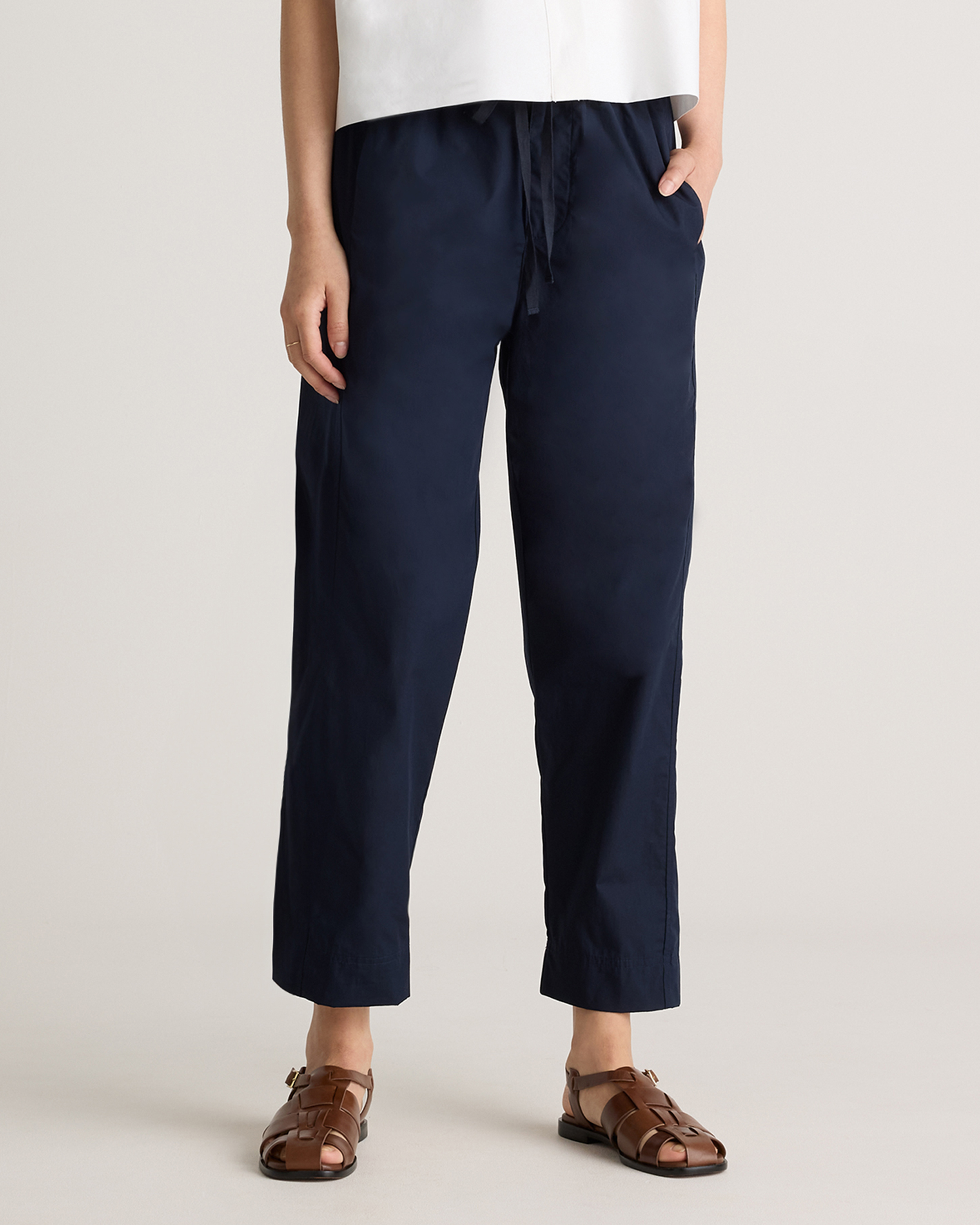 Quince Women's Poplin Pull-on Pants In Navy