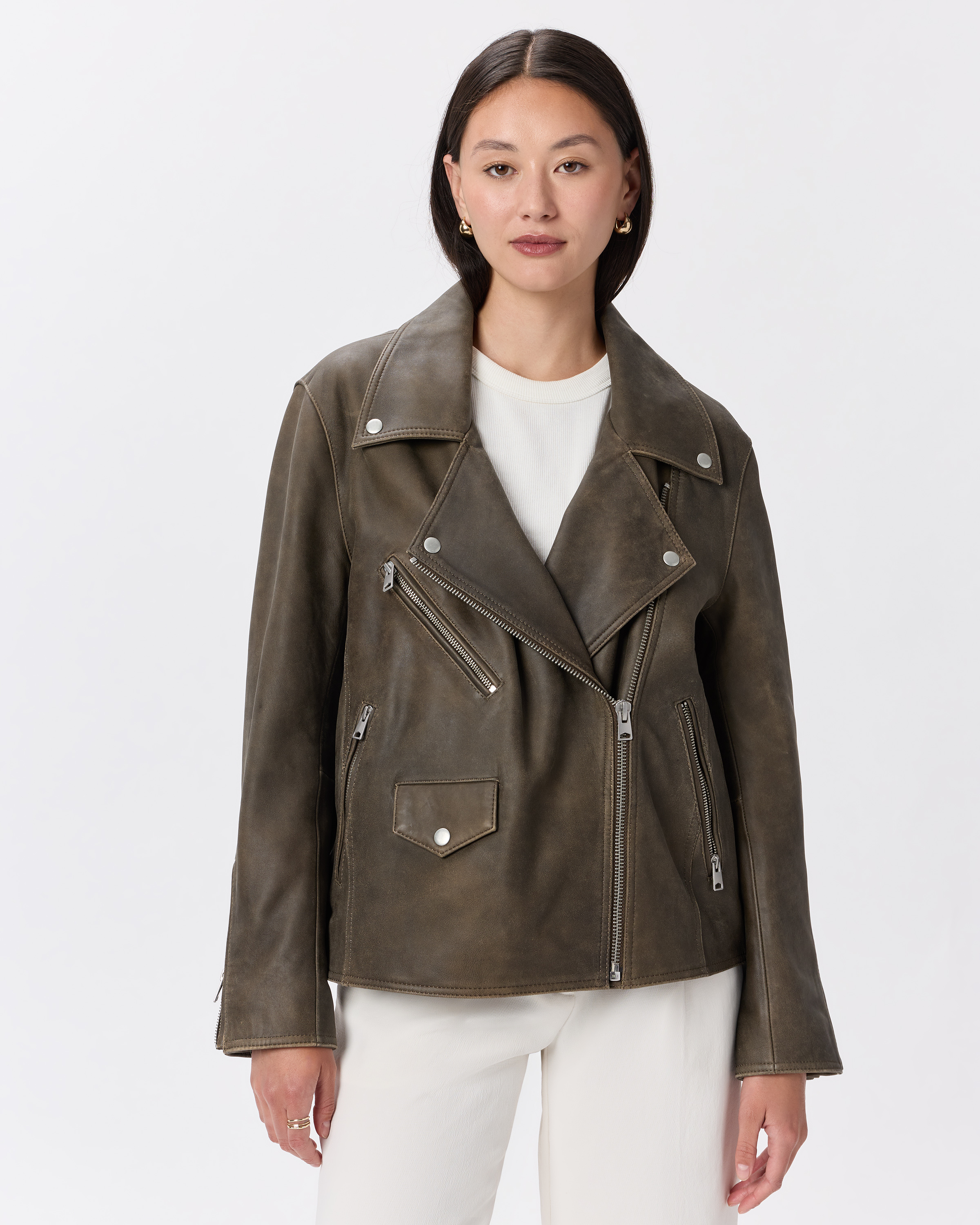100% Leather Oversized Biker Jacket