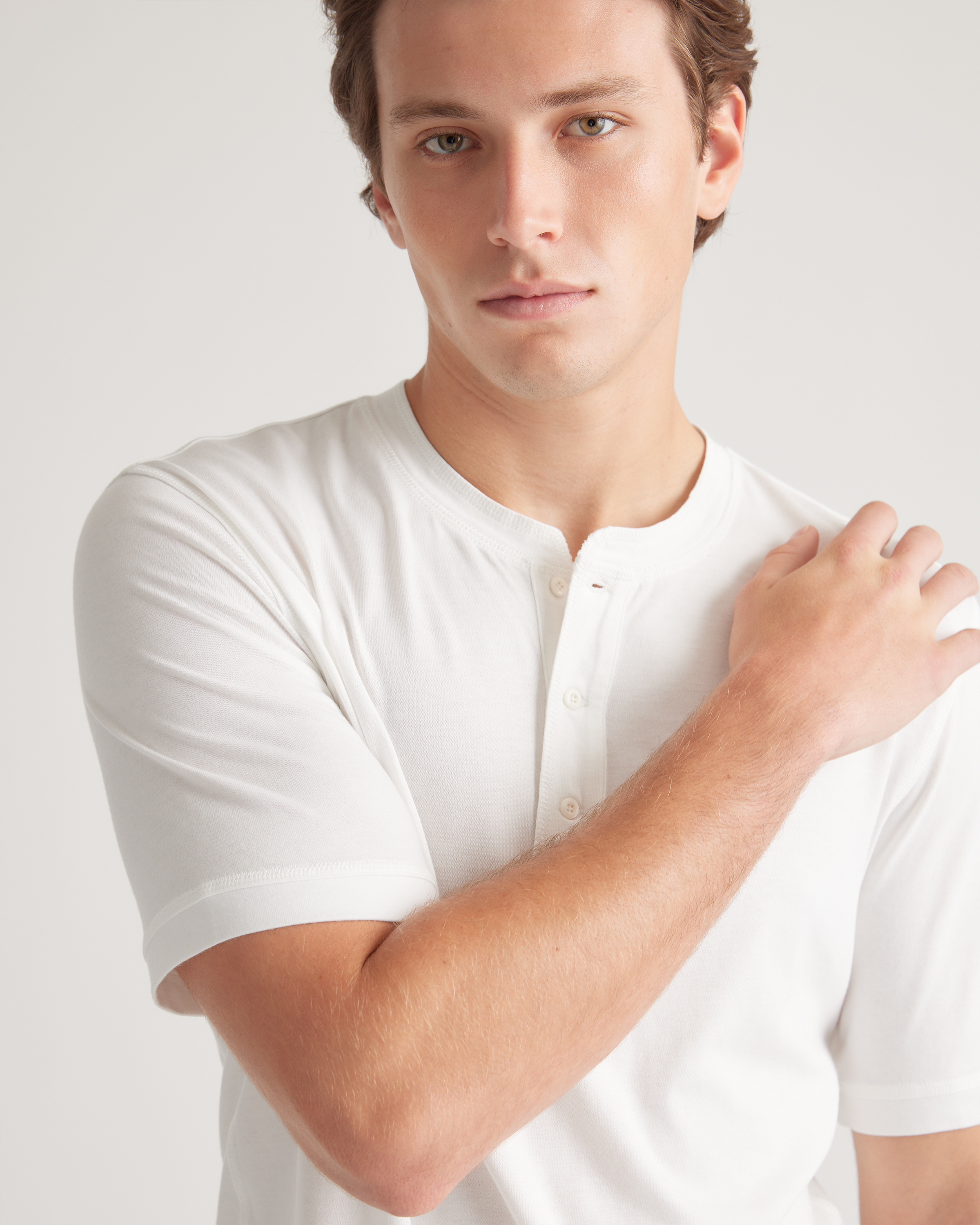 Cotton Modal Short Sleeve Henley Tee
