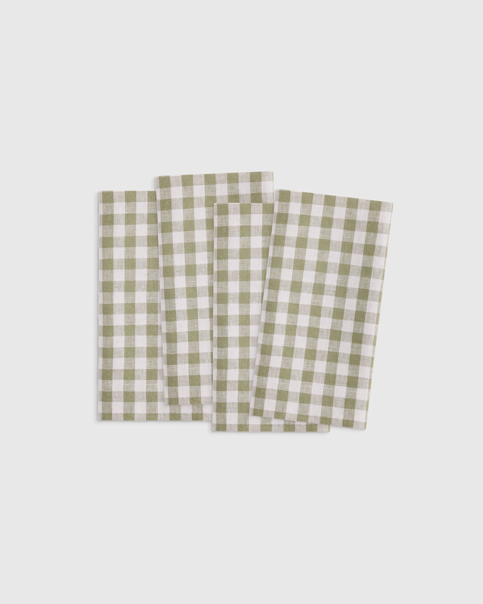 European Linen Wide-Hem Gingham Napkins (Set of 4) - Willowleaf