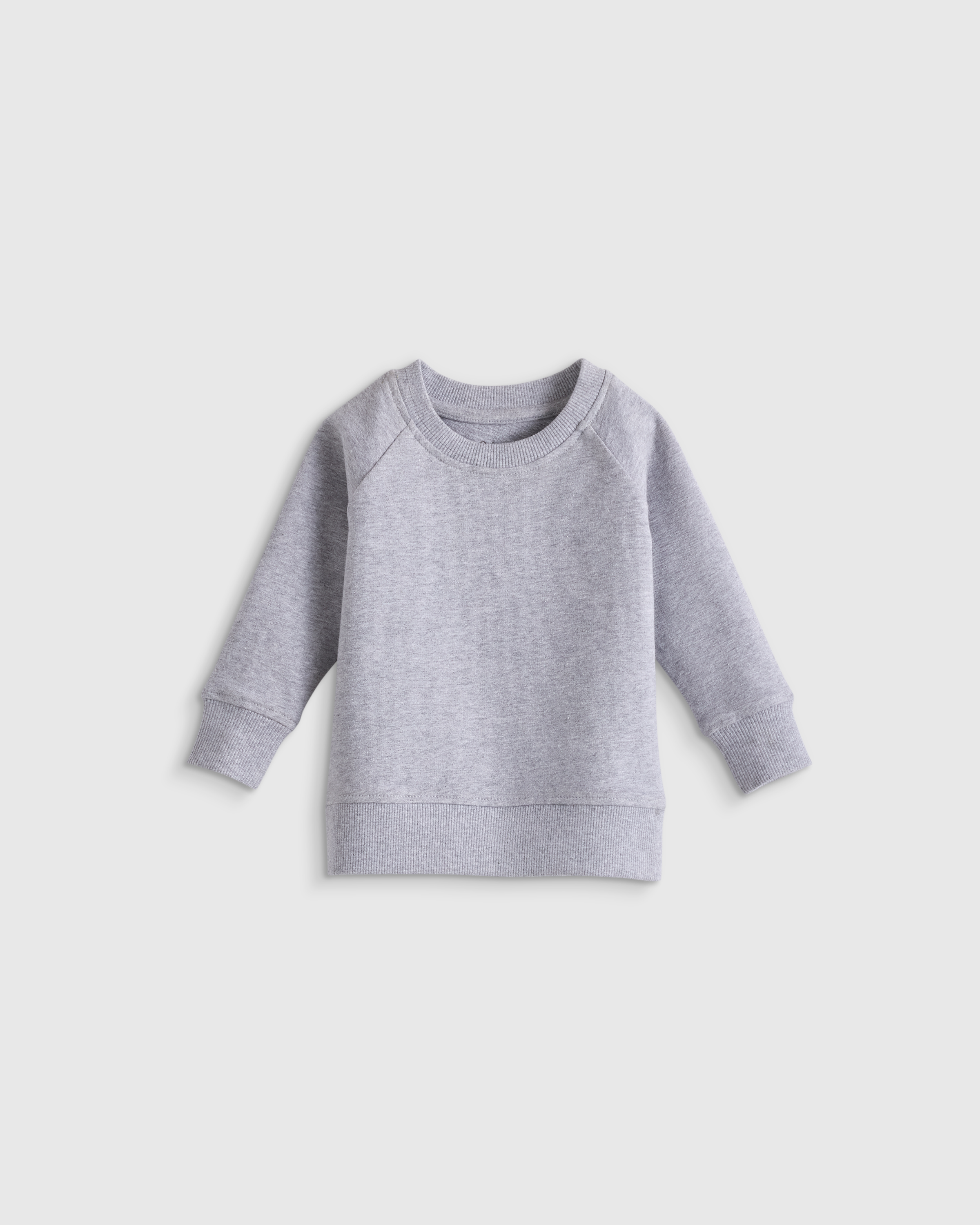 Heather Grey Organic Cotton French Terry Crew Neck Sweatshirt 