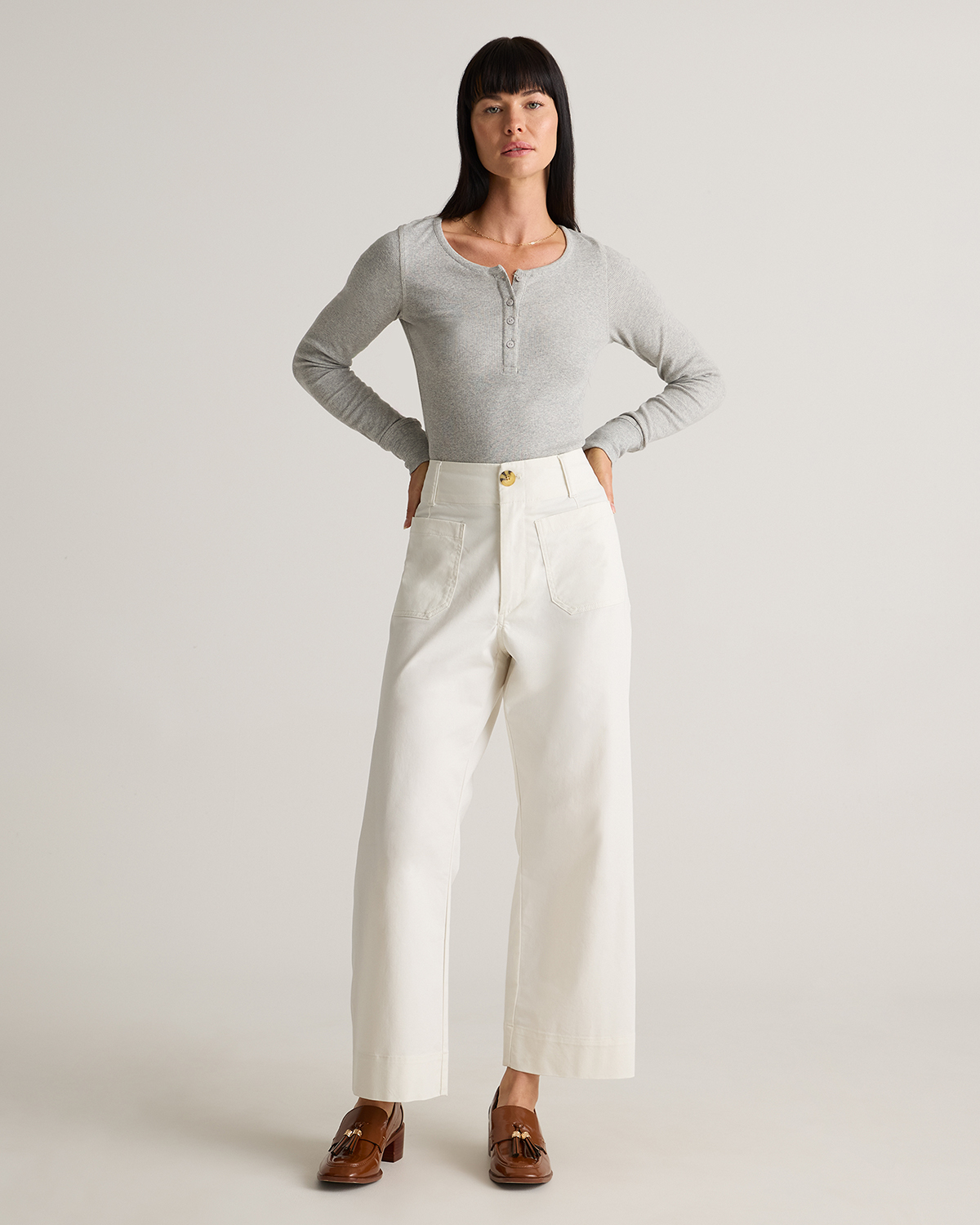 【Anyone more】Choco Wide Cotton Pants So Comfy Wide Leg Pant Full Length - Mocha | Three Bird Nest