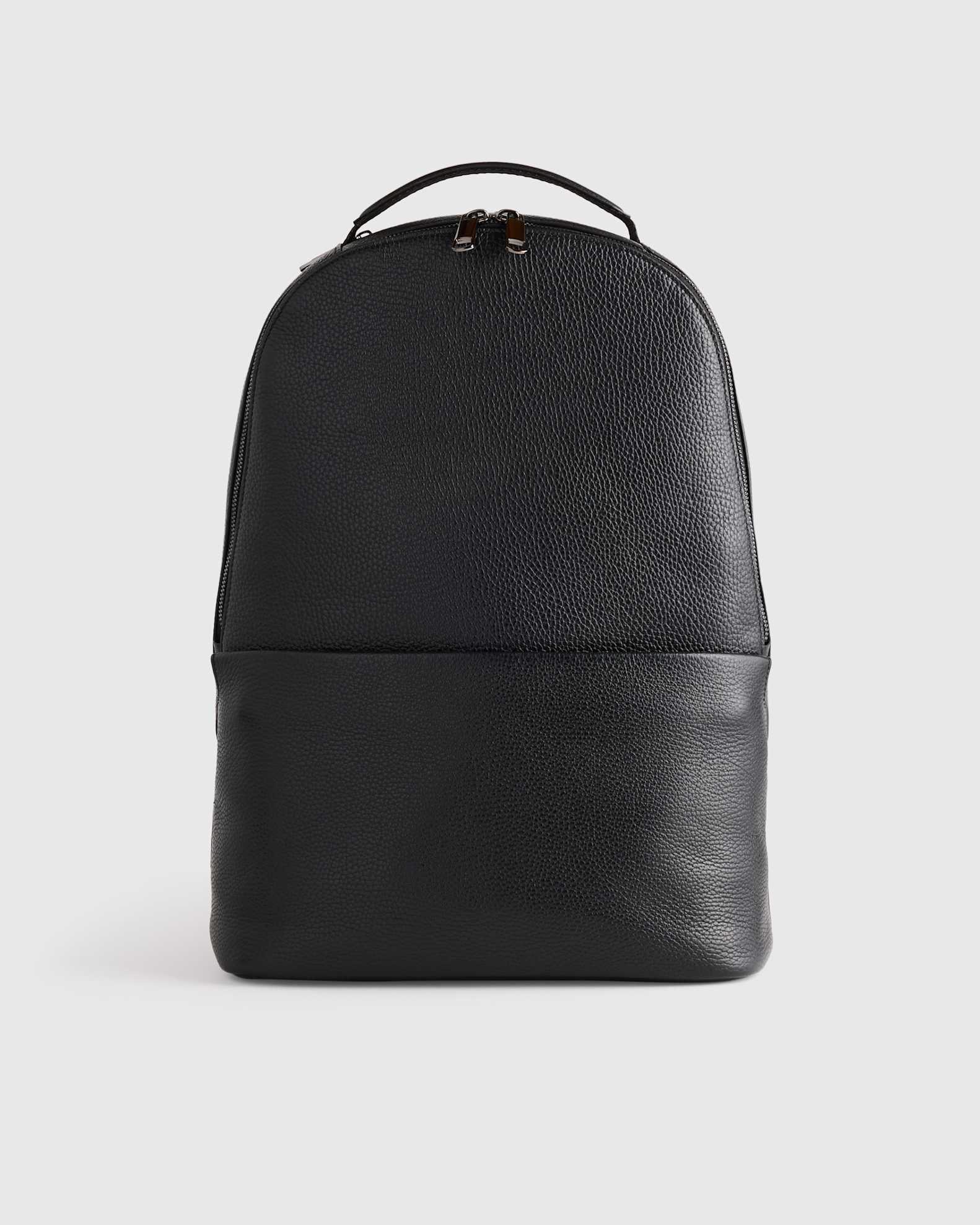 Men's Excursion Italian Leather Laptop Backpack in Black by Quince Men's Excursion Italian Leather Laptop Backpack in Black by Quince