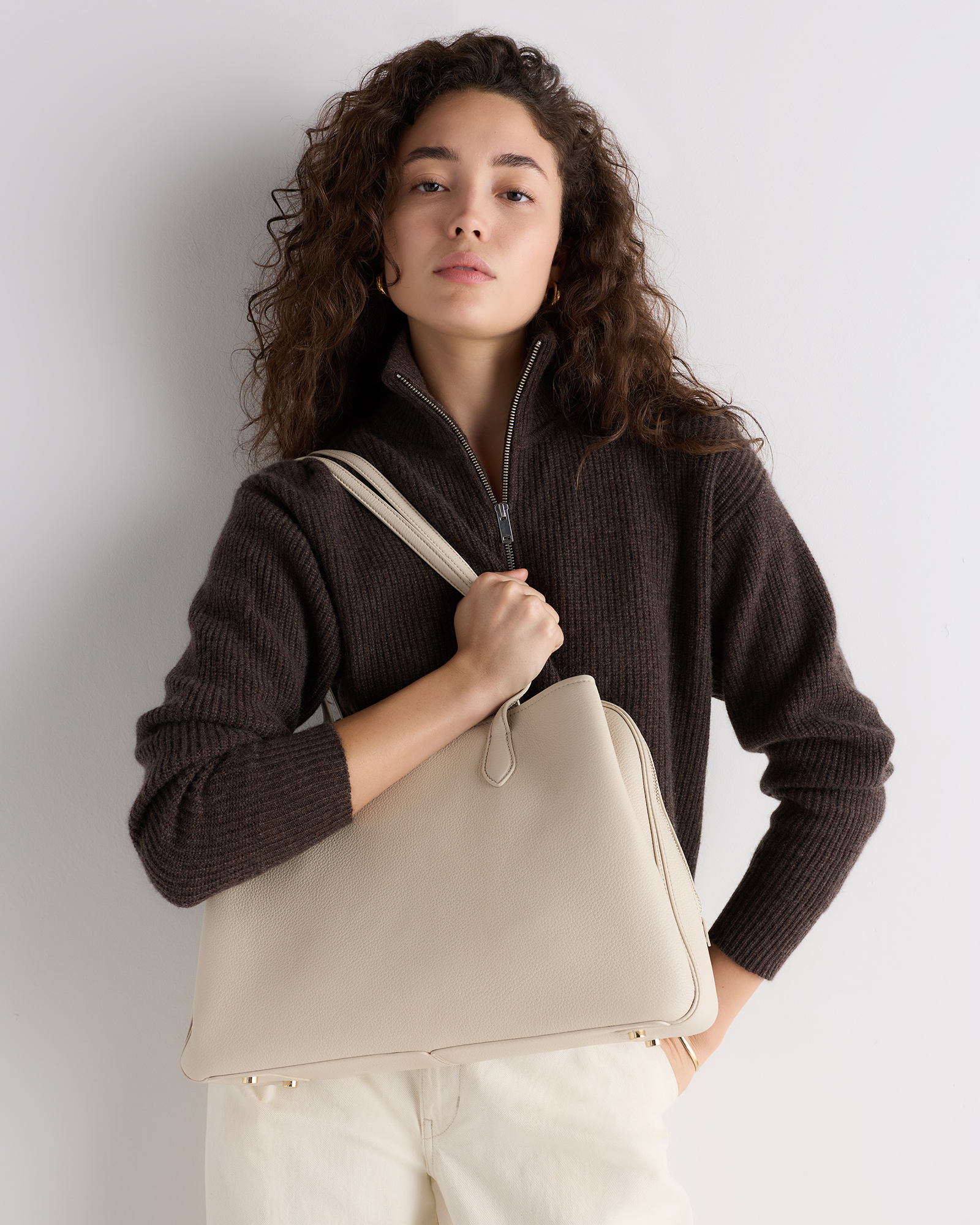 Vivienne Work Tote in Soft Ivory