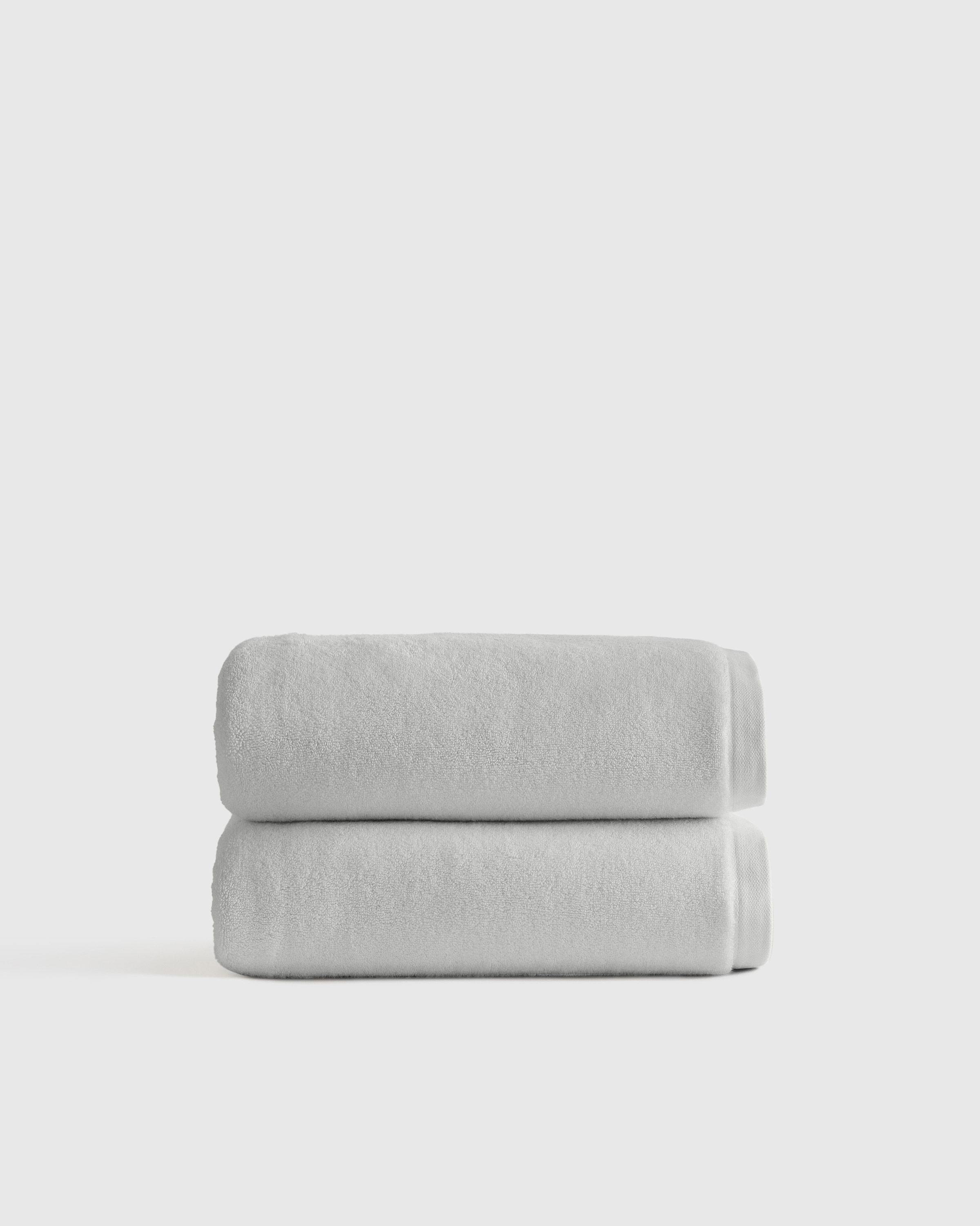 Light Grey Plush Organic Turkish Cotton Bath Towel (Set of 2)