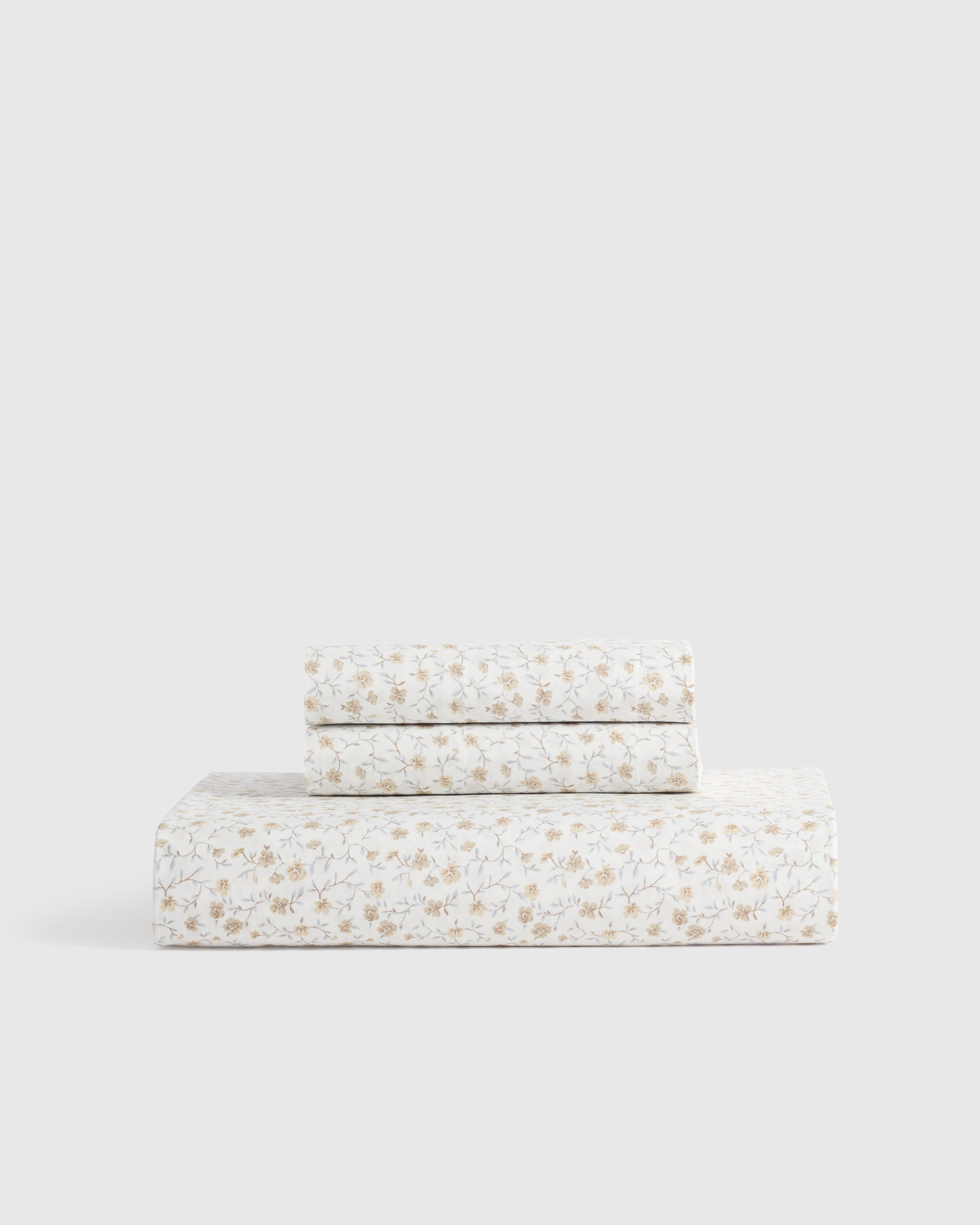 Toffee Florette Classic Organic Percale Floral Fitted Sheet Set