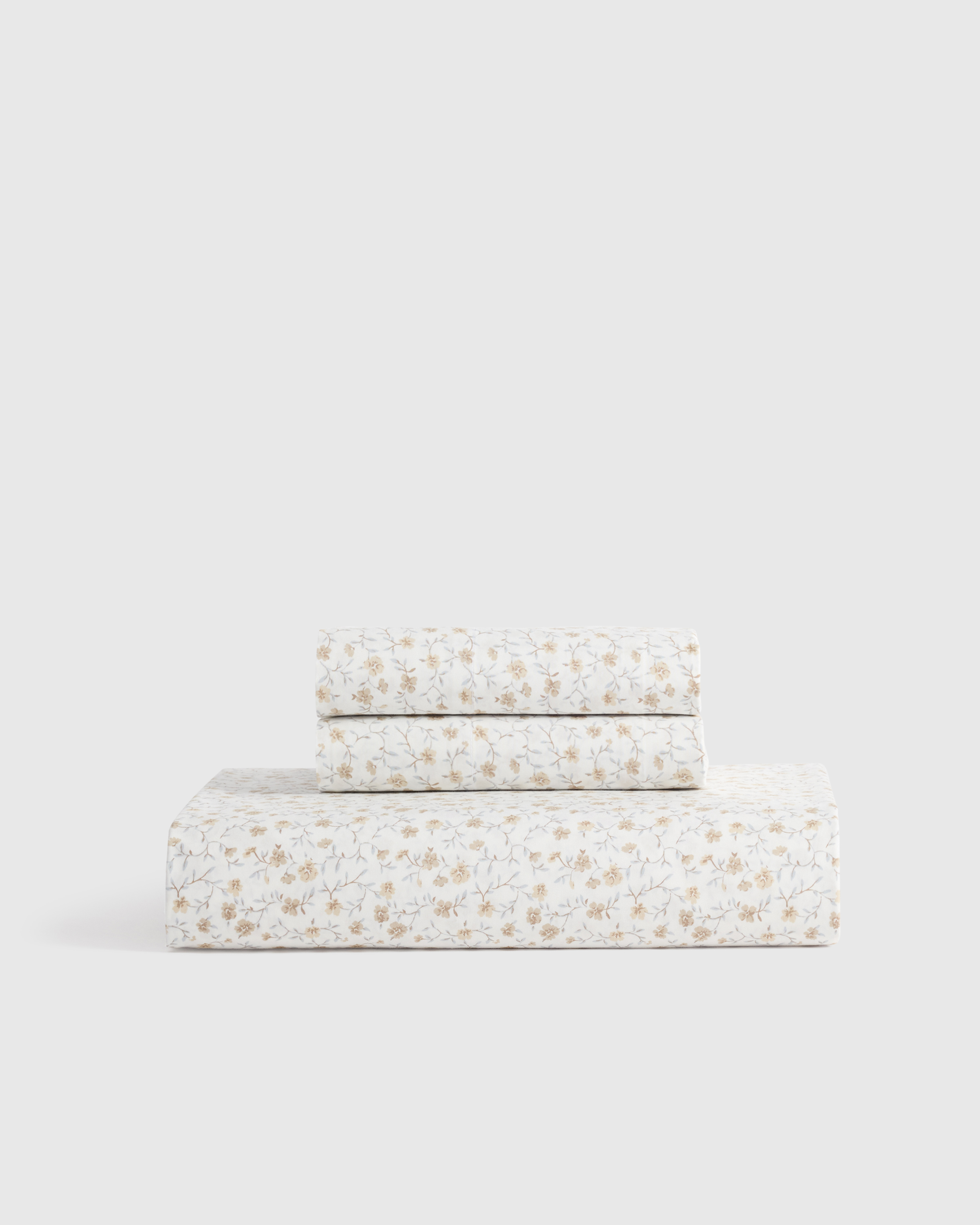 Toffee Florette Ensemble de draps contours en percale biologique fraîche à motif floral