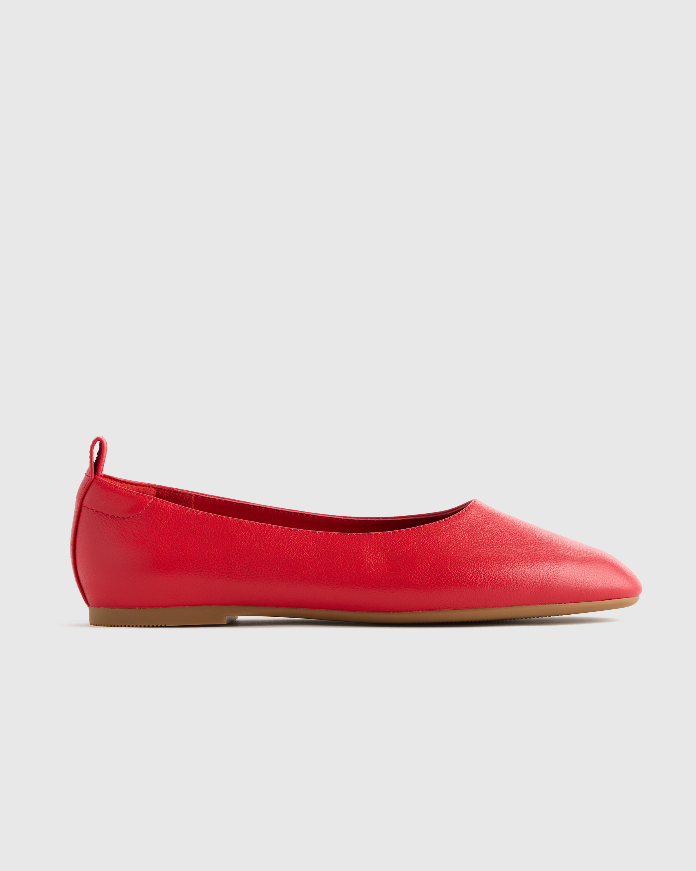 Cherry Italian Leather Glove Ballet Flat