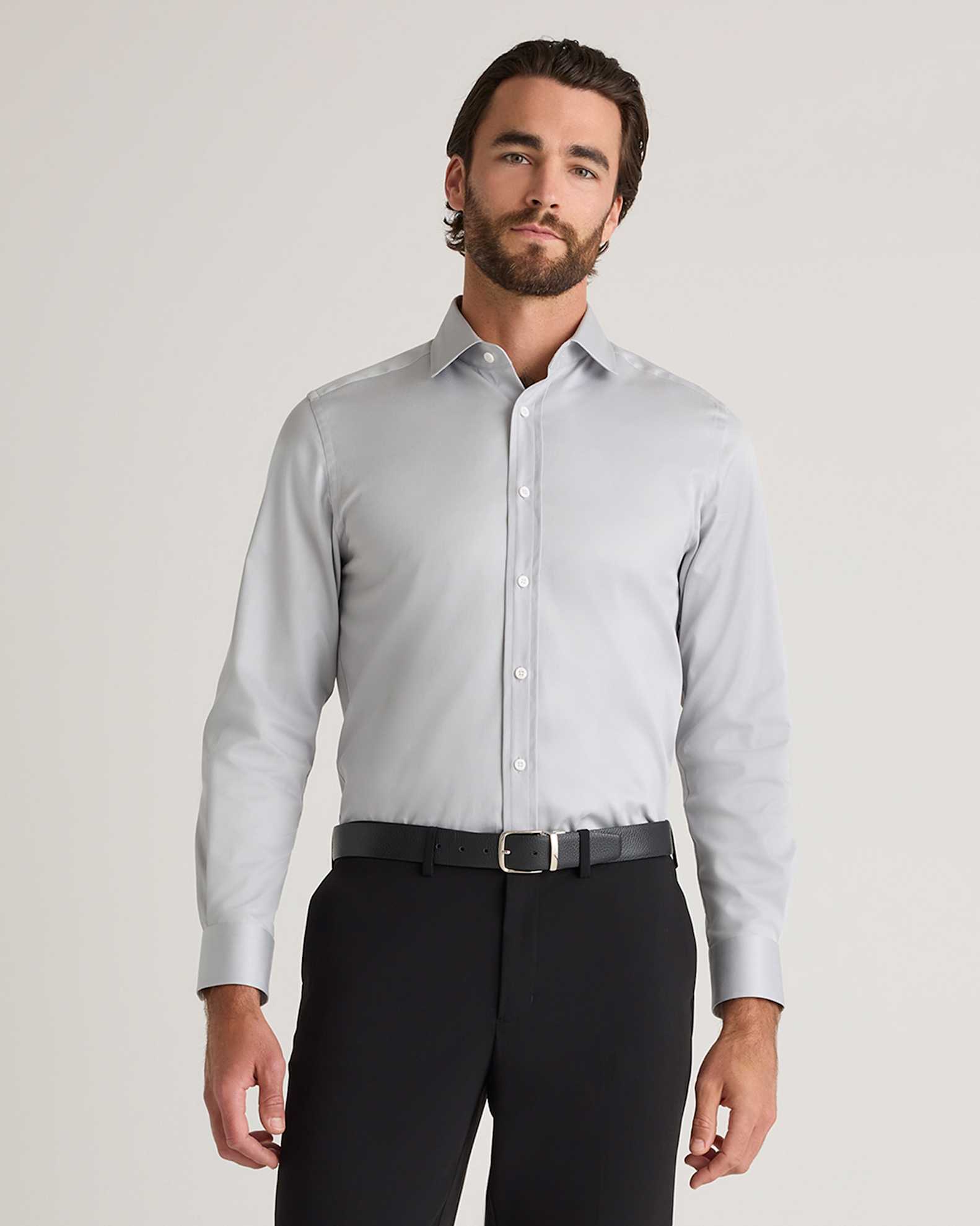 Organic Cotton Stretch Twill Dress Shirt 3 Pack Bundle in Light Blue/White Check Organic Cotton Stretch Twill Dress Shirt 3 Pack Bundle in Light Blue/White Check