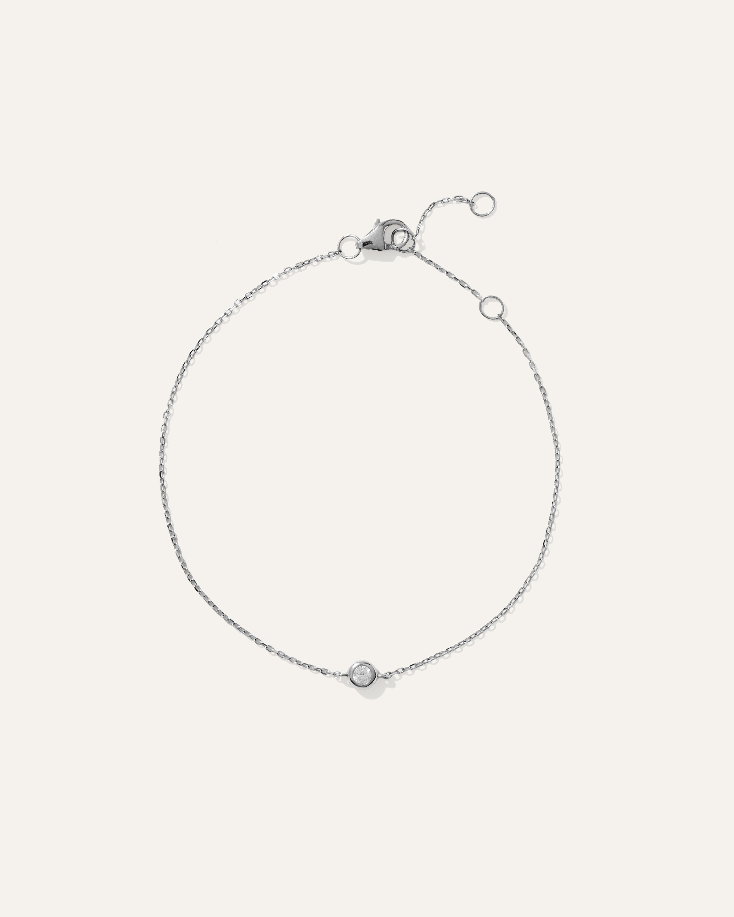 White Gold 14K Gold Diamond Solitaire Bezel Bracelet