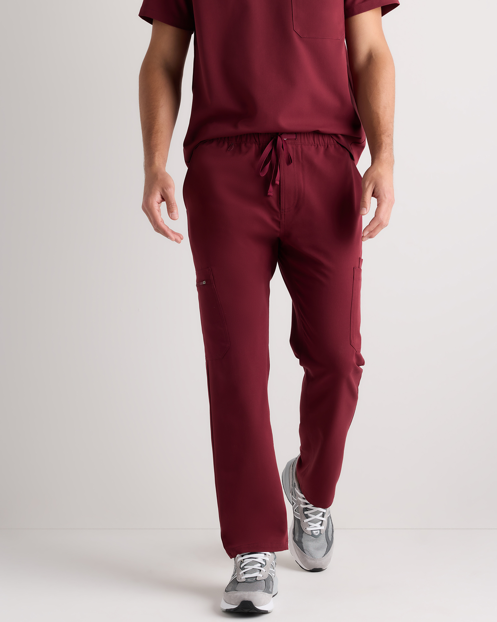 Burgundy AeraFlex Scrub Cargo Pants