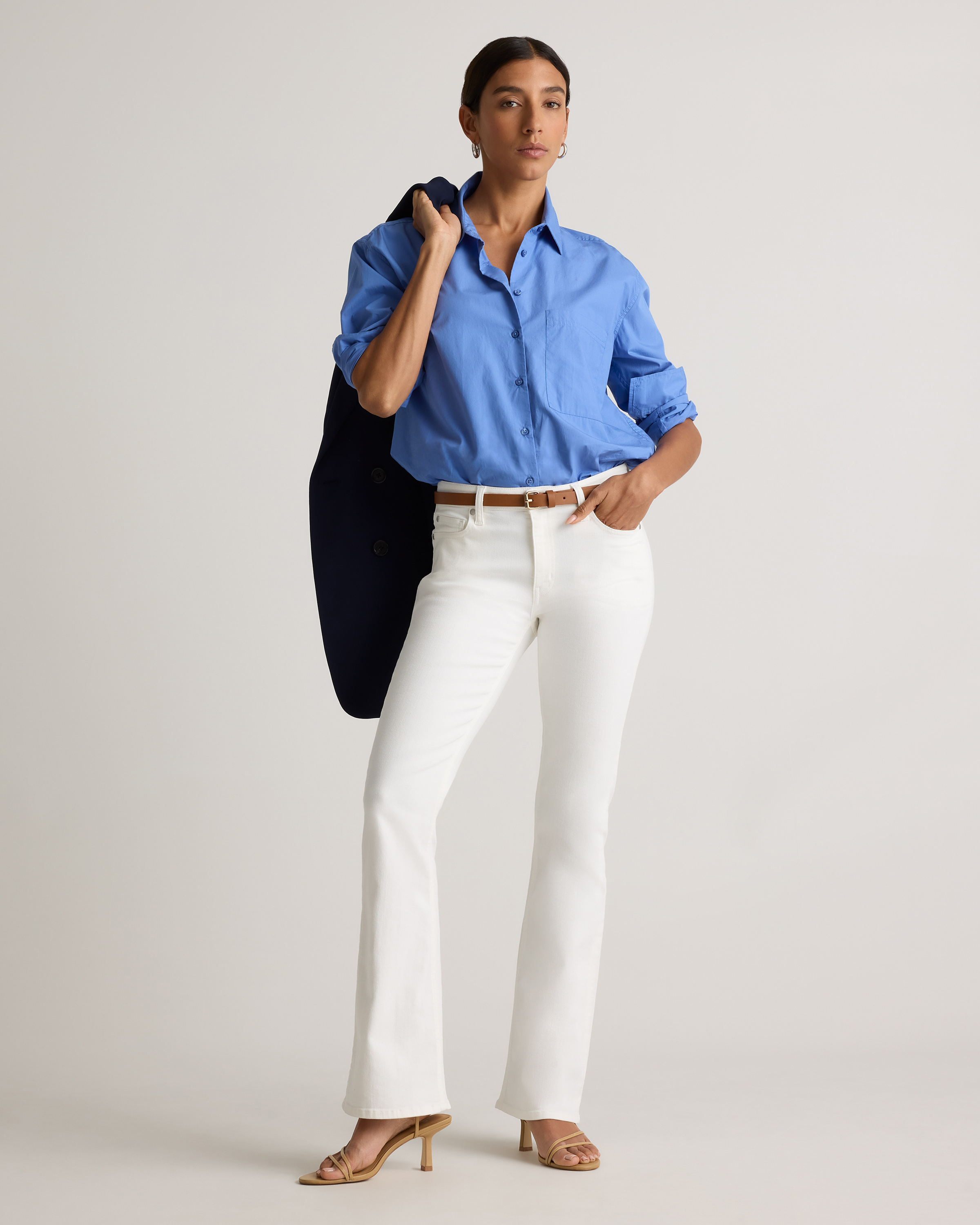 Luna Stretch Flare Jeans in Cloud White