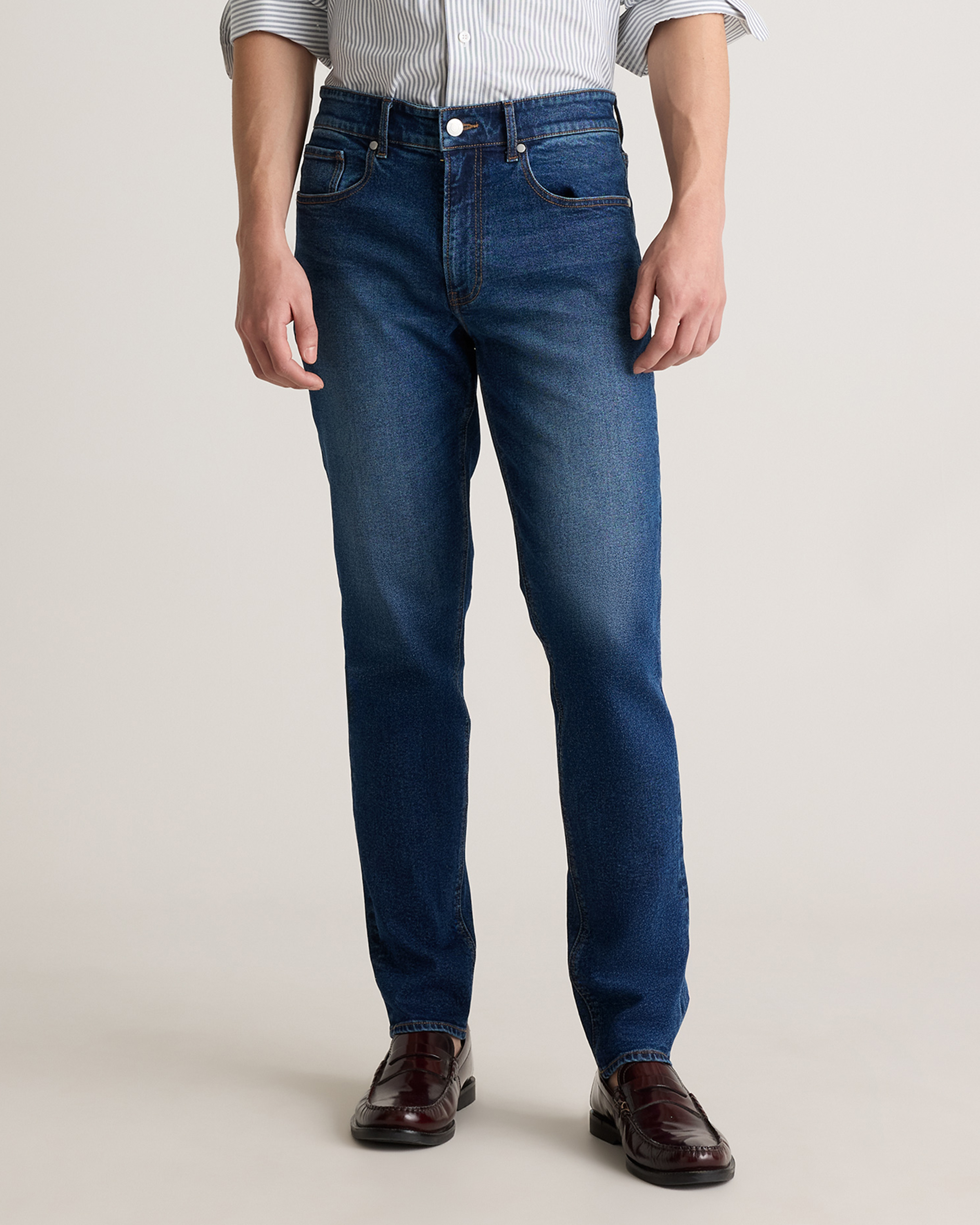 Quince Men's Warren Stretch Slim Straight Jeans In Dusk Blue