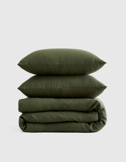 Pine European Linen Duvet Cover Set
