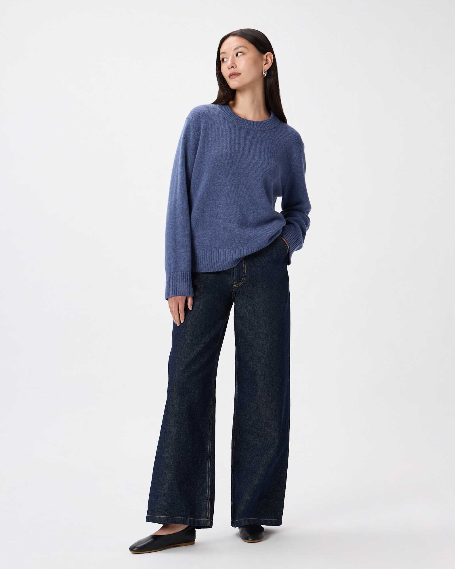 Mongolian Cashmere Oversized Crewneck Sweater